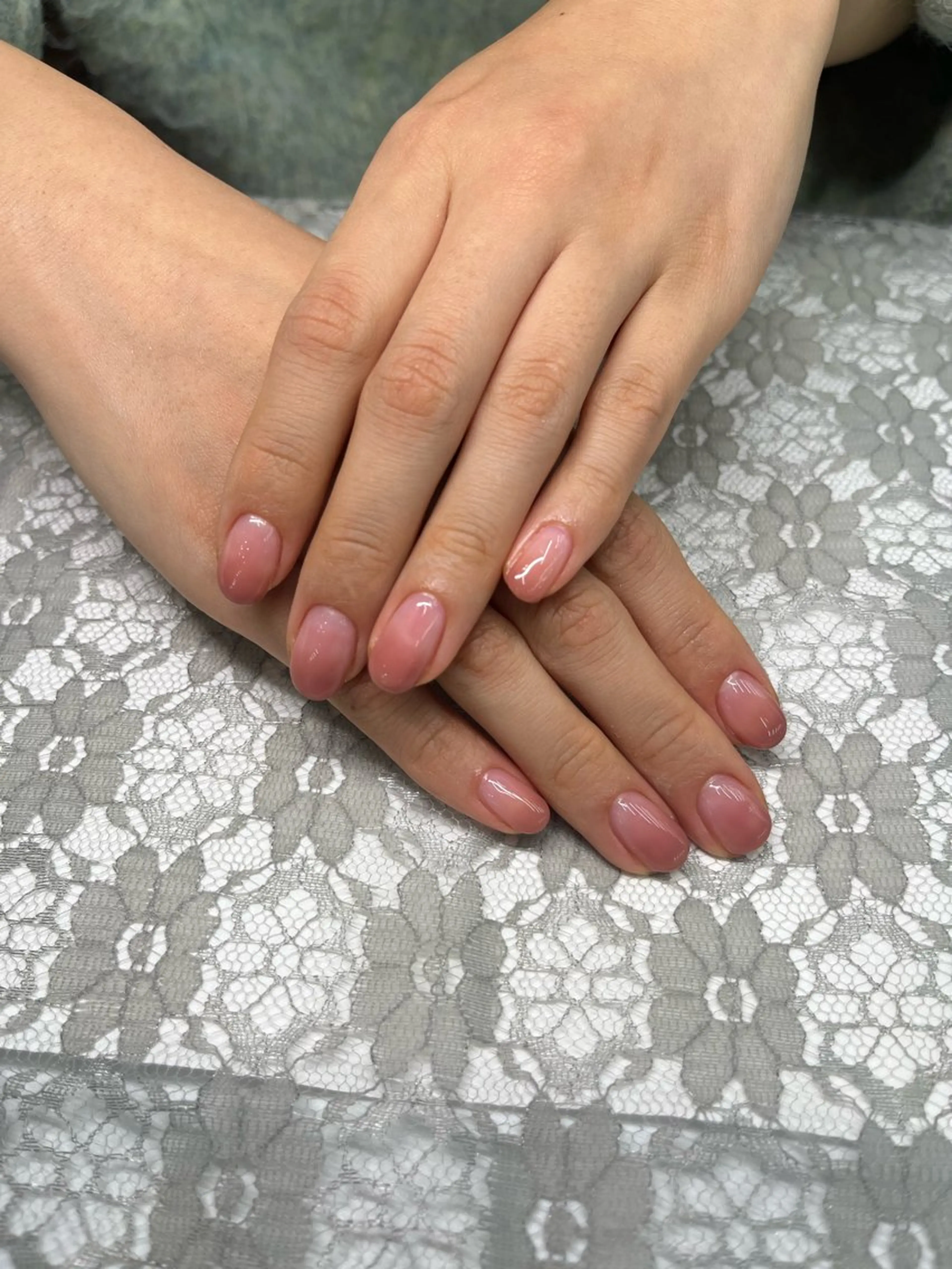 ネイル クリアネイル グラデーション ピンク MAXKELLY YUNAのネイルデザイン