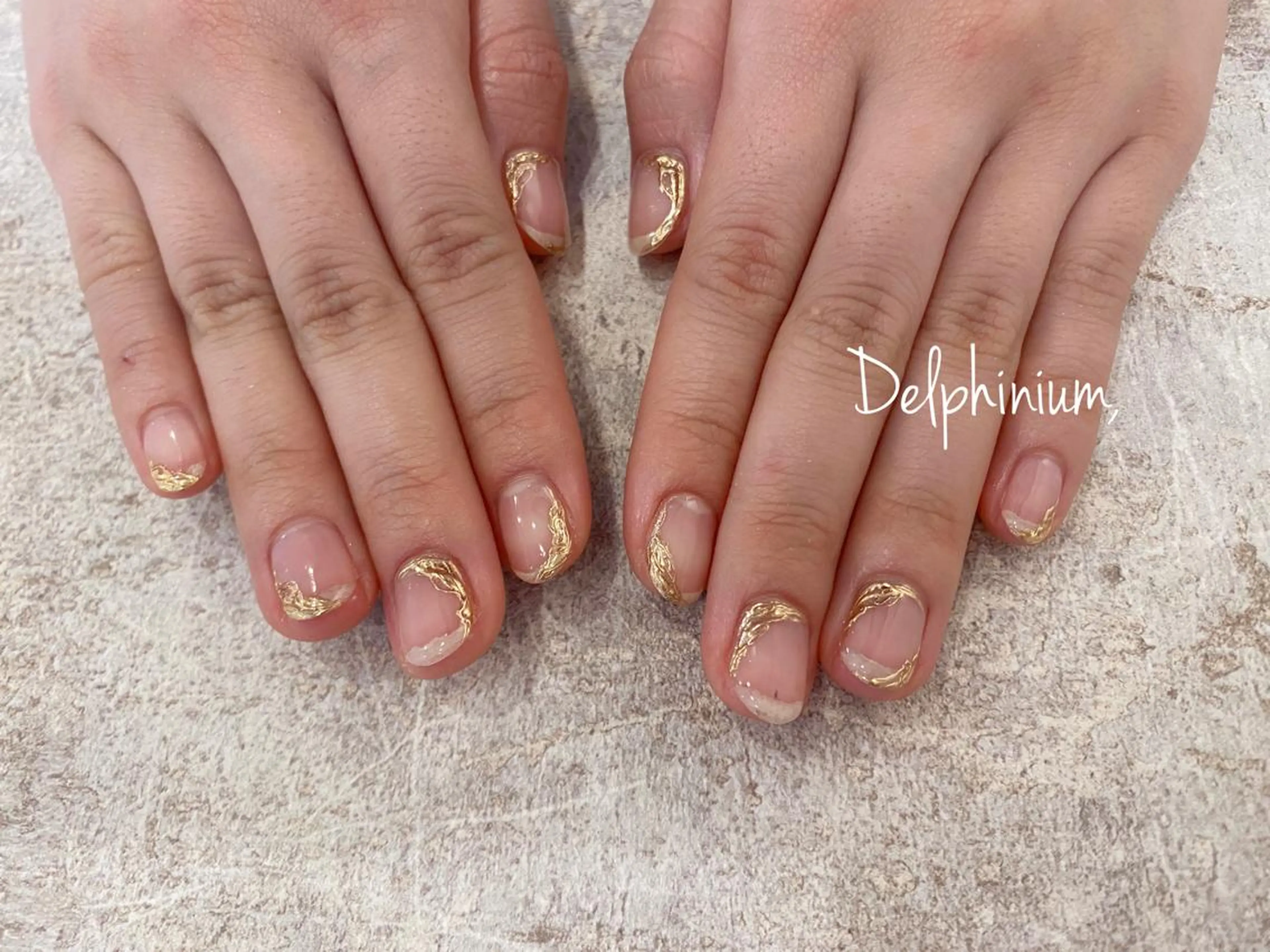 ネイル アートネイル 成人式 ジェルネイル ミラーネイル シンプルネイル ハンドネイル 岡本 友恵のネイルデザイン