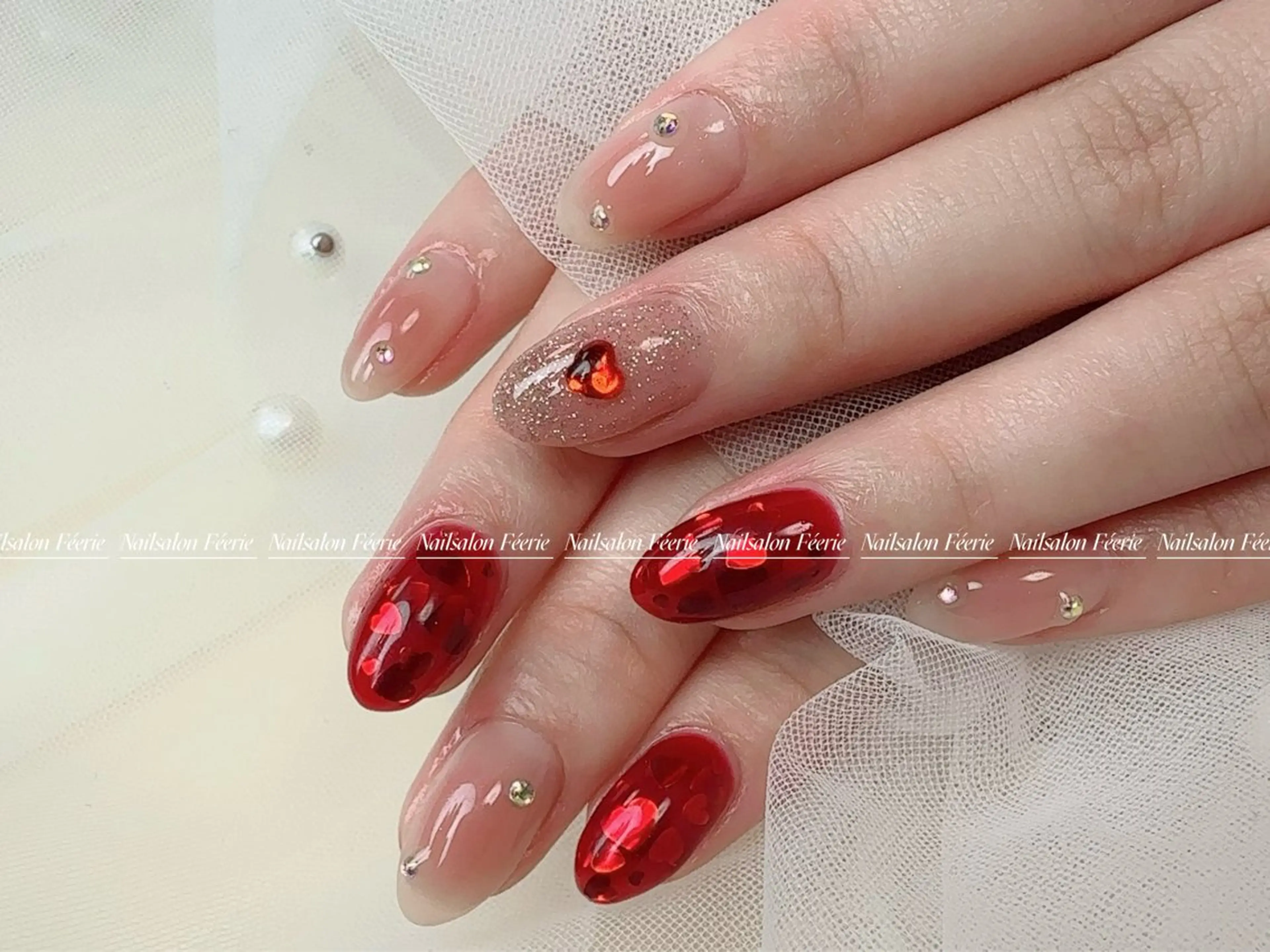 ネイル 成人式 長さ出し フットネイル フレンチネイル ジェルネイル ハンドネイル nail salon Feerieのネイルデザイン