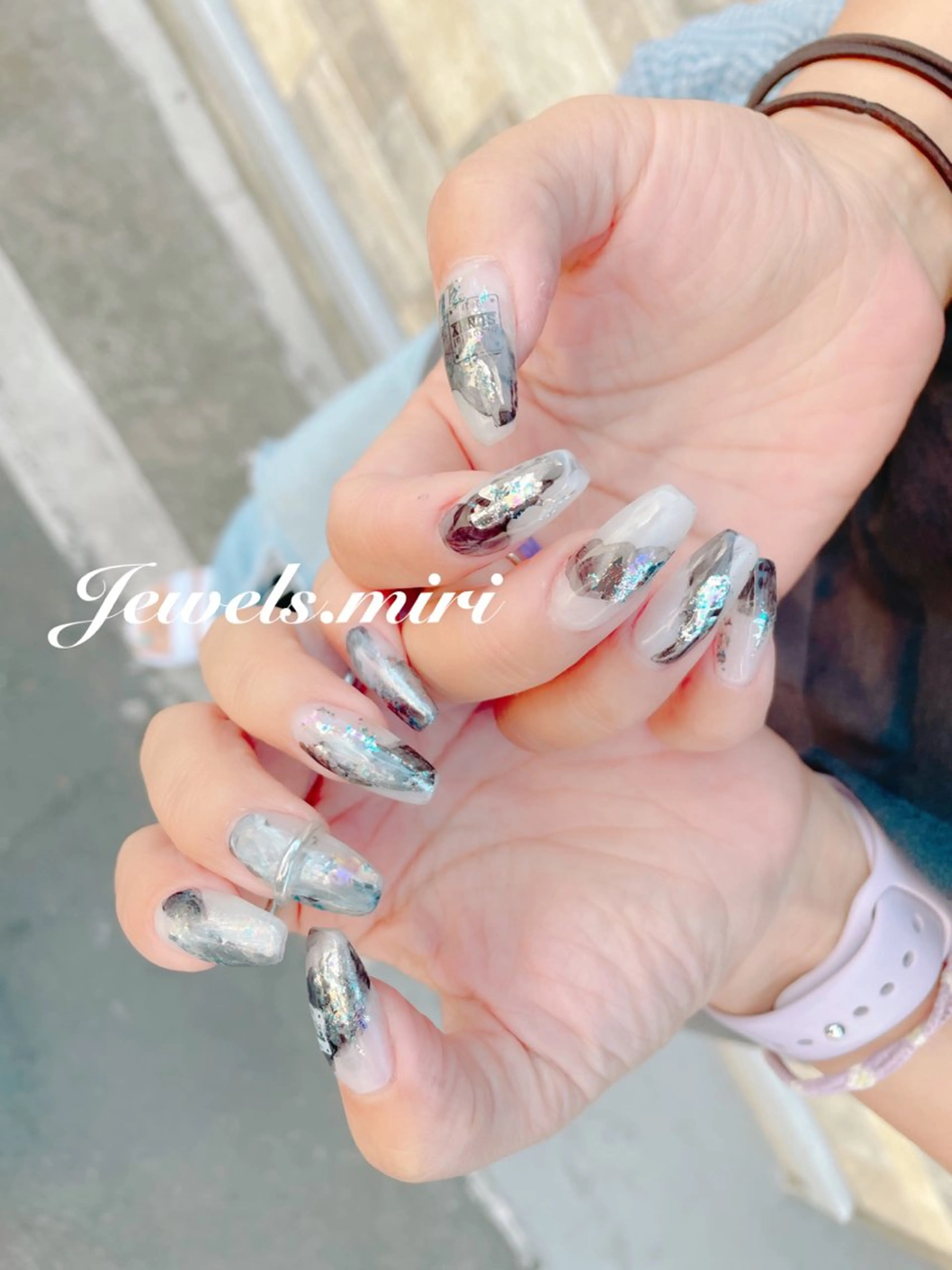 ネイル アートネイル ジェルネイル キラキラネイル ロングネイル ニュアンスネイル Jewels nail lily 白楽所属・ネイルサロン Jewels Mのネイルデザイン