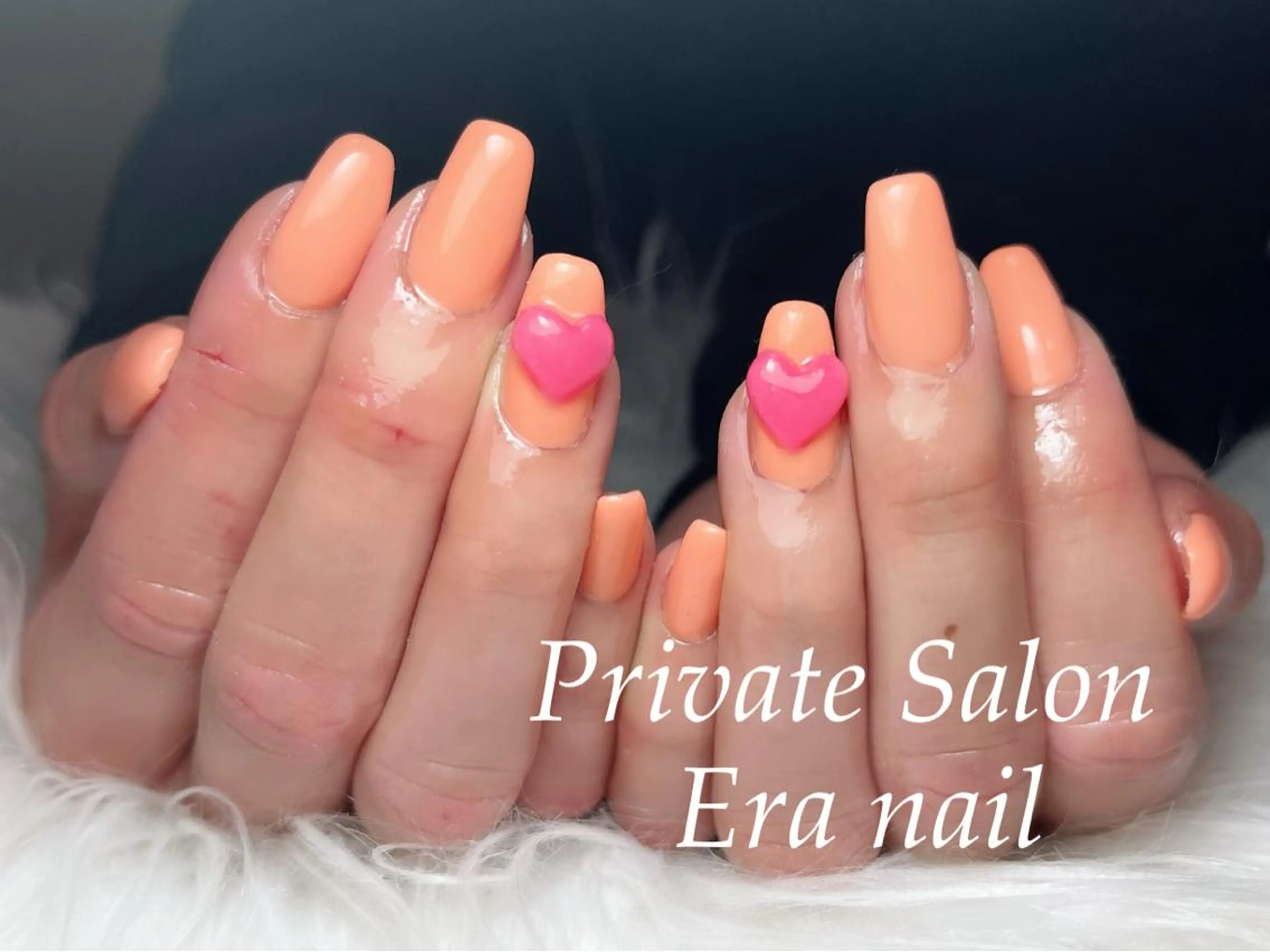 ネイル ハート ワンカラーネイル ハンドネイル Era nailのネイルデザイン