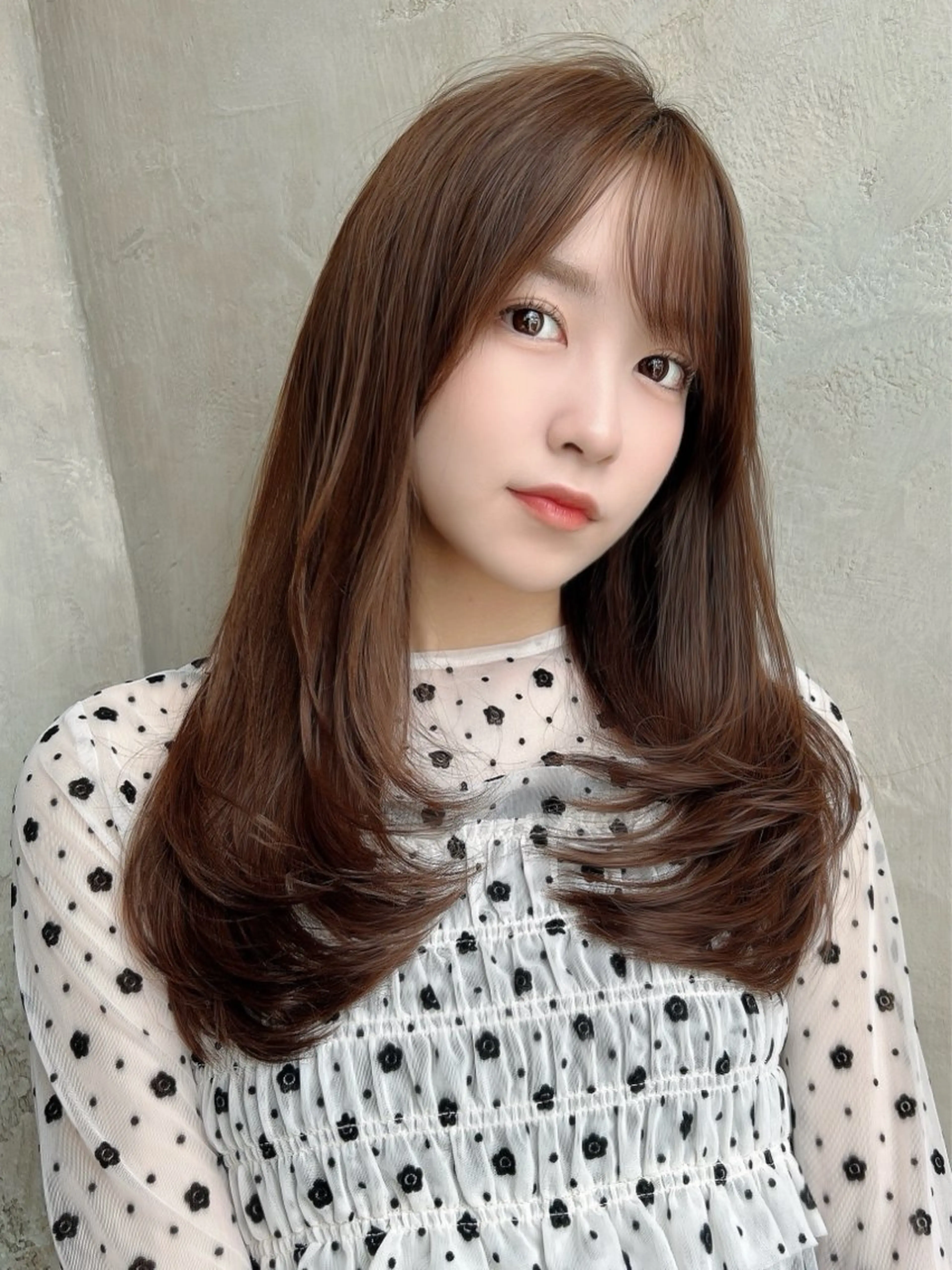 ロング カラー パーマ カット ヘアカラー トリートメント 新宿✨顔周りカット 韓国ヘア/坂本亜裟海のヘアスタイル