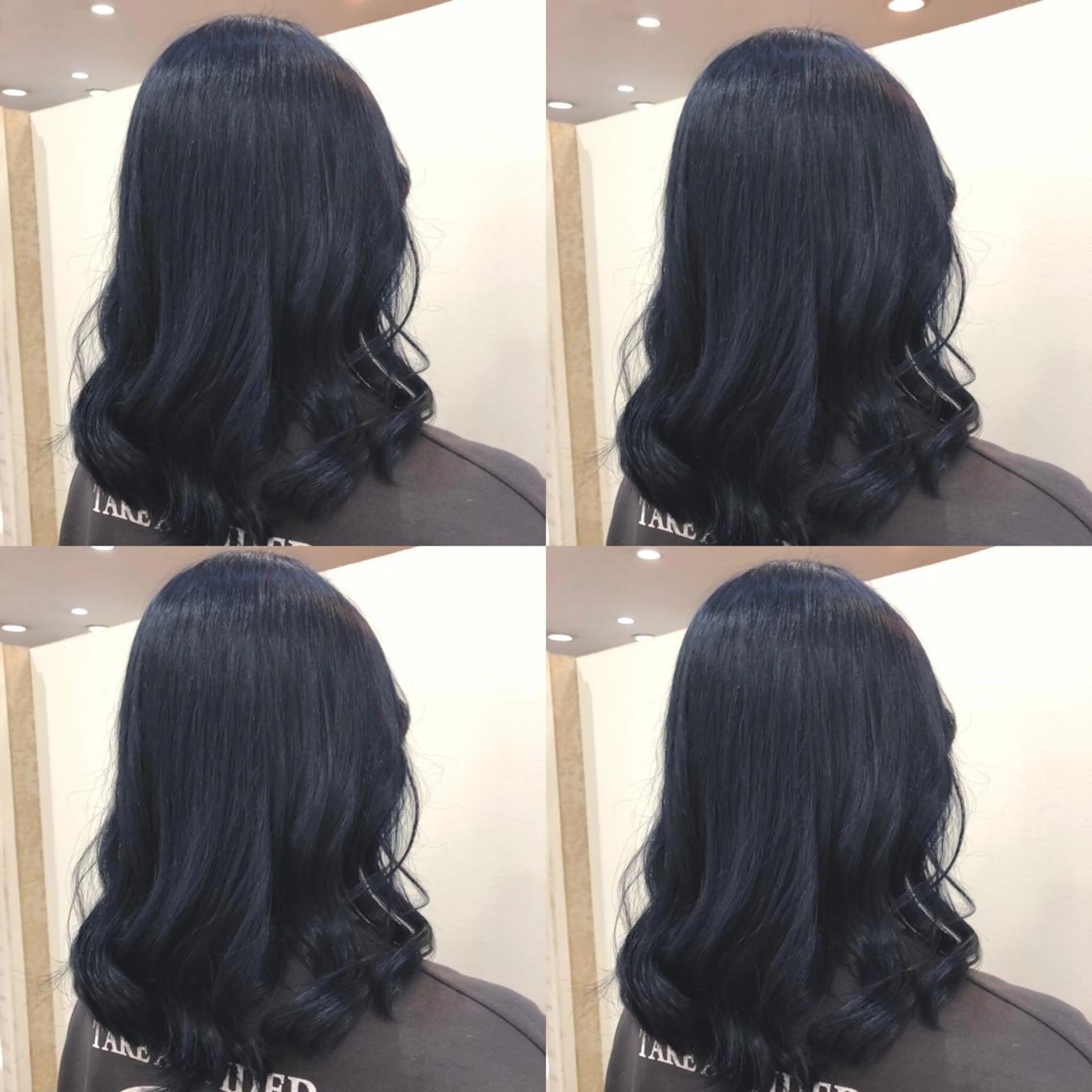 ミディアム カラー 黒髪 ブルーカラー ブルーブラック 🌷MAYU 🌷のヘアスタイル