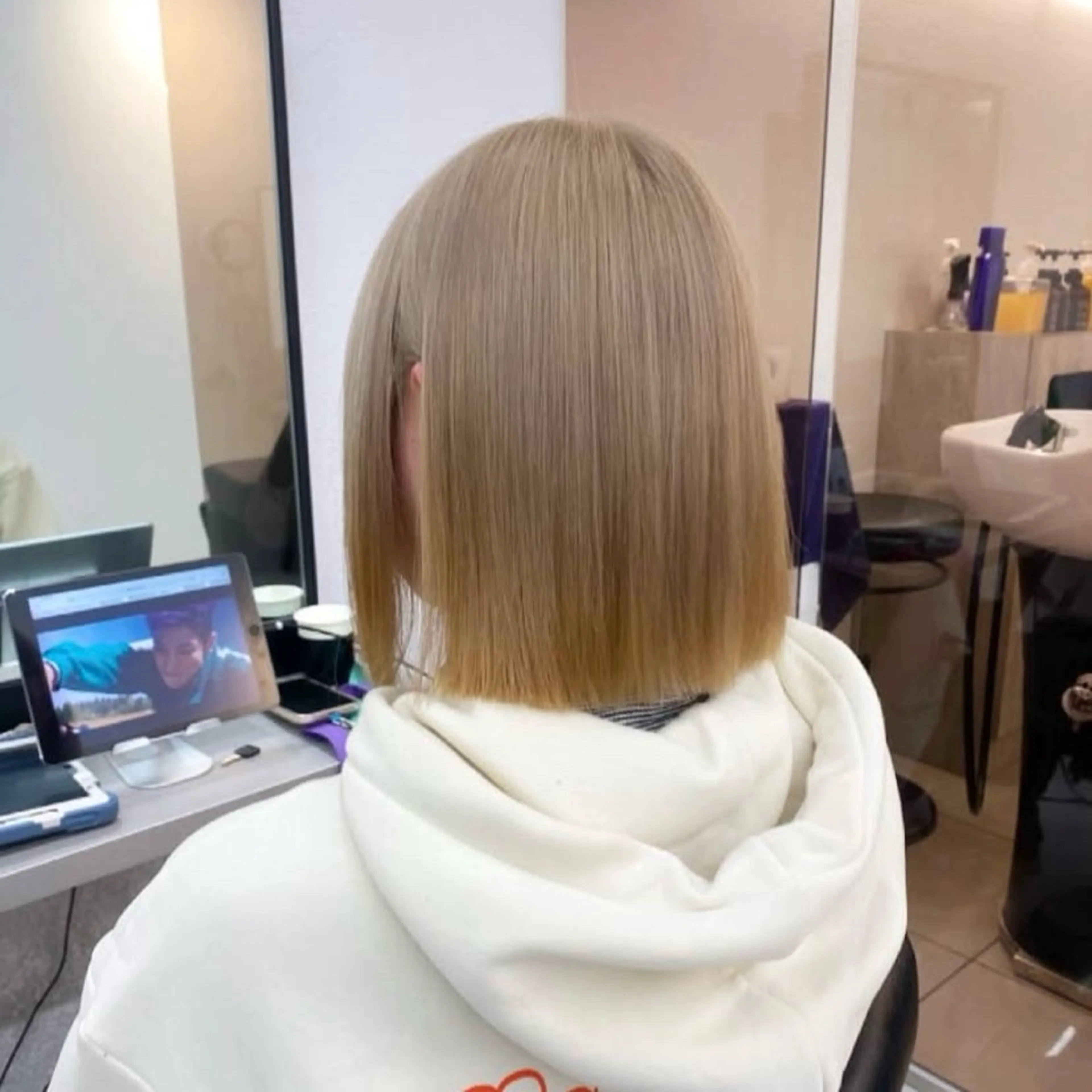 ミディアム カラー アッシュ ベージュカラー 黒髪 ブルーカラー ブルーブラック 透明感/韓国風 🤍moeka🤍のヘアスタイル