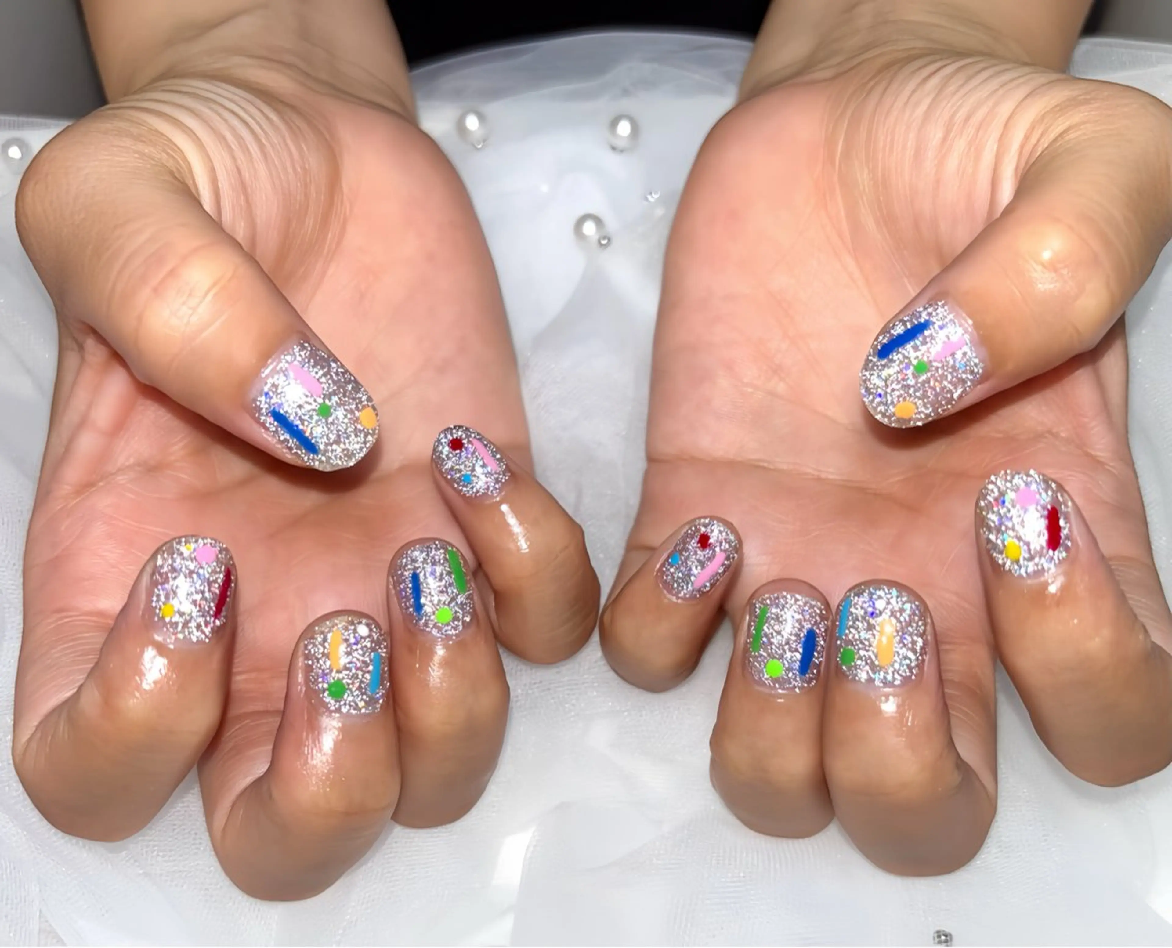 ネイル フラッシュネイル キラキラネイル ハンドネイル ぽっぷん satomiのネイルデザイン