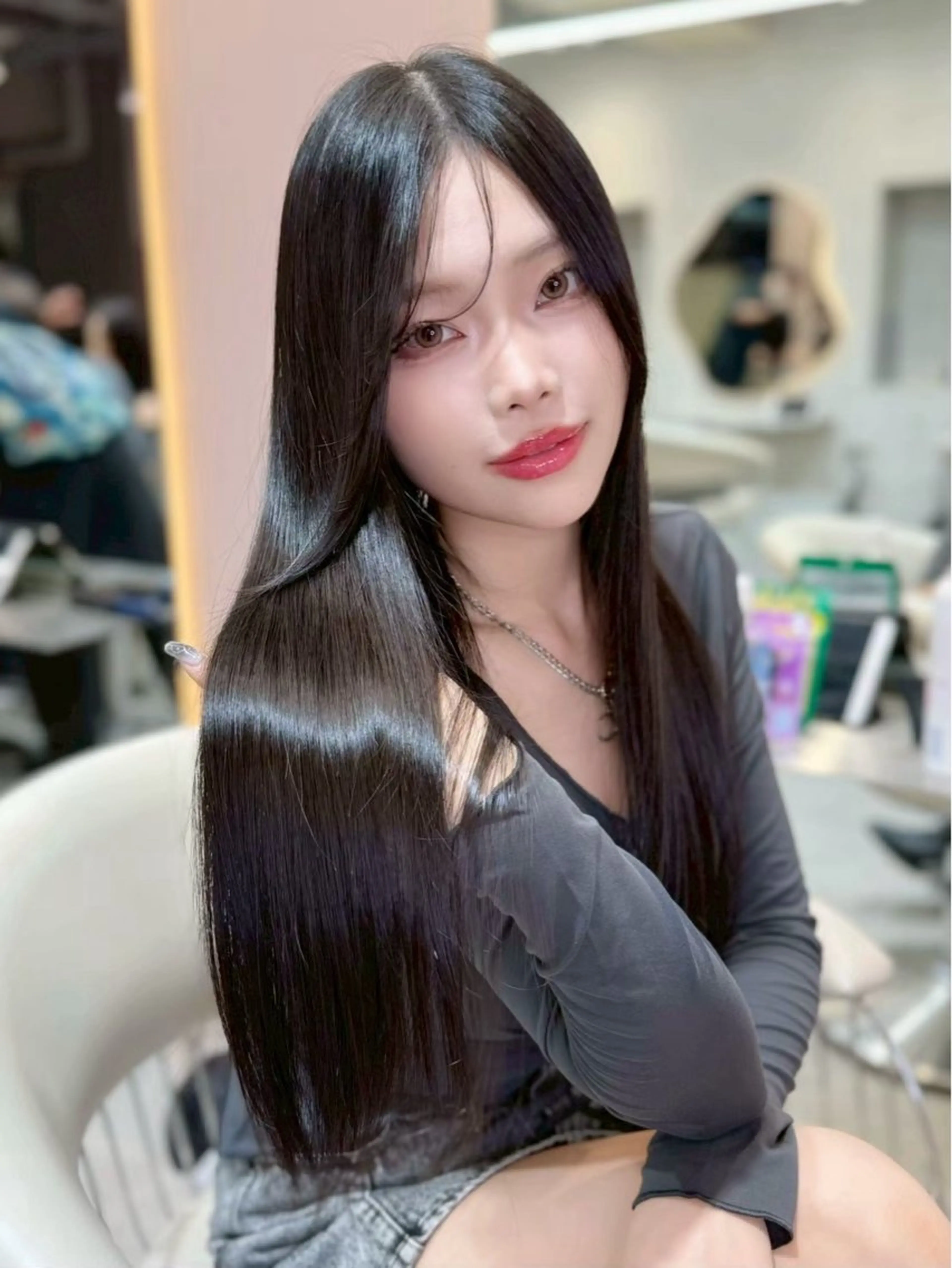 ロング カラー 髪質改善 カット ヘアカラー 縮毛矯正 美髪矯正🫧/ 吉田こうすけのヘアスタイル