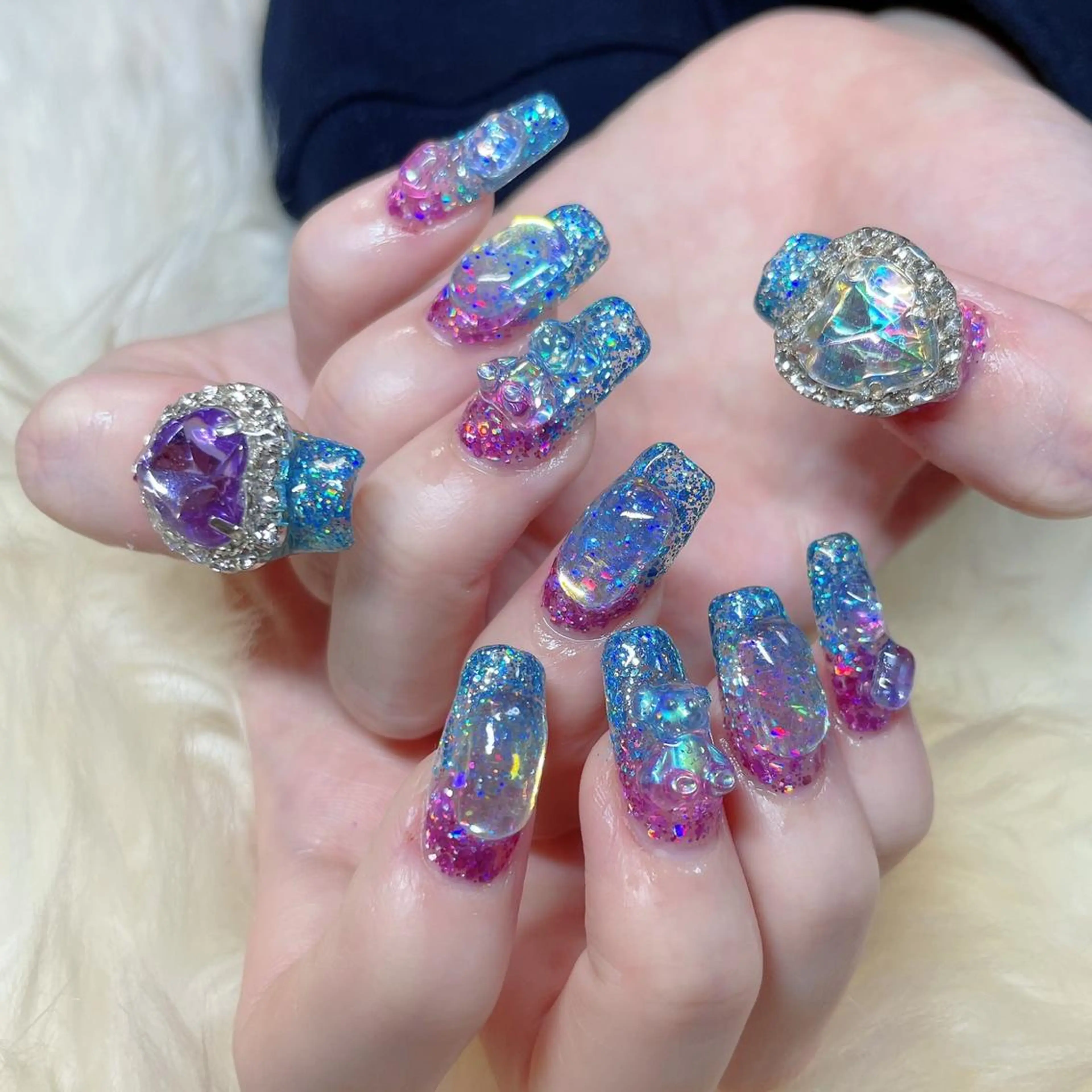ロング ハンドネイル ハンドケア 💜MIYA nail川崎店のネイルデザイン