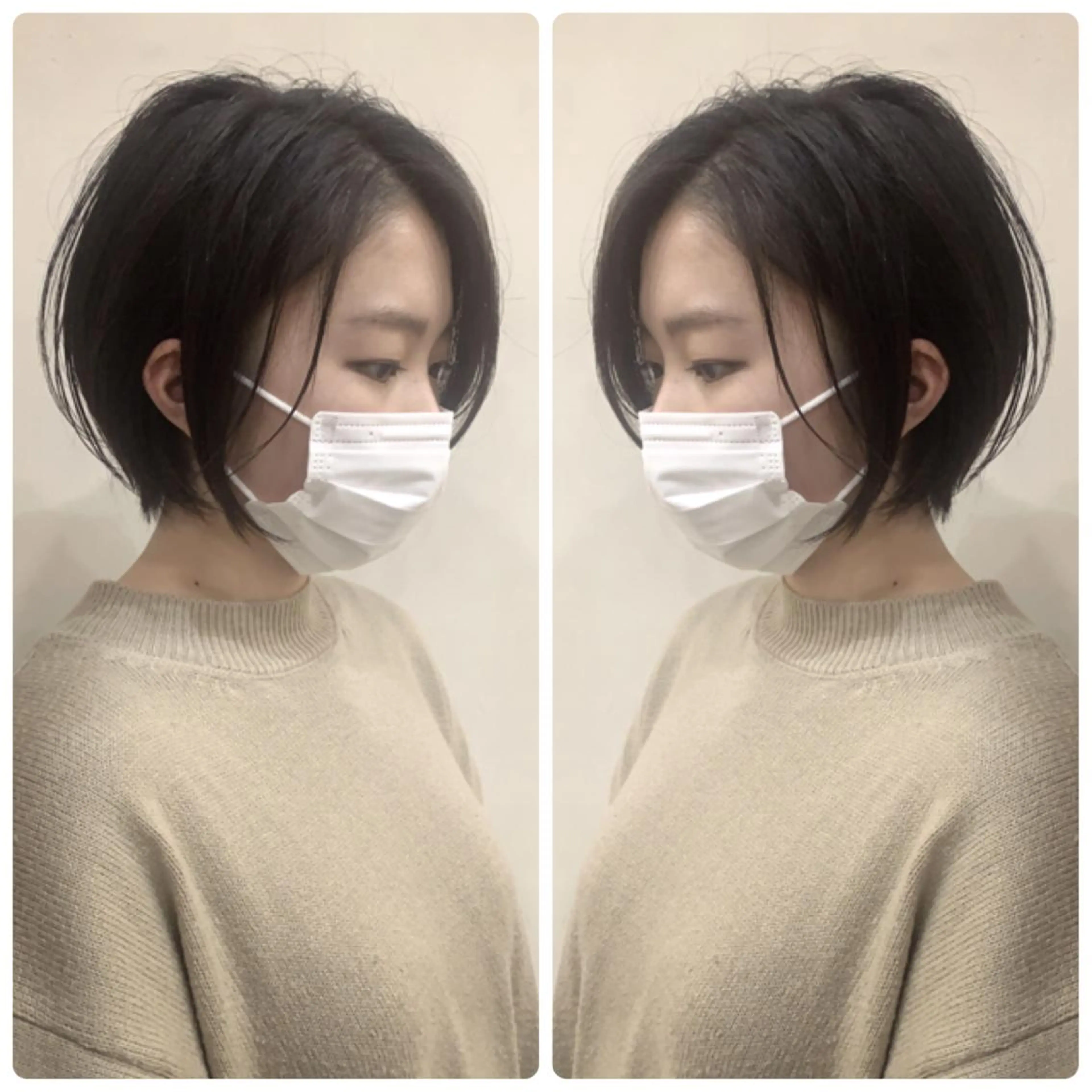 ショート カラー ショートボブ ハンサムショート 丸みショート ハイライトカラー ボブ カット ヘアカラー トリートメント 京都大人女性ショート 徒歩1分/秋山のヘアスタイル