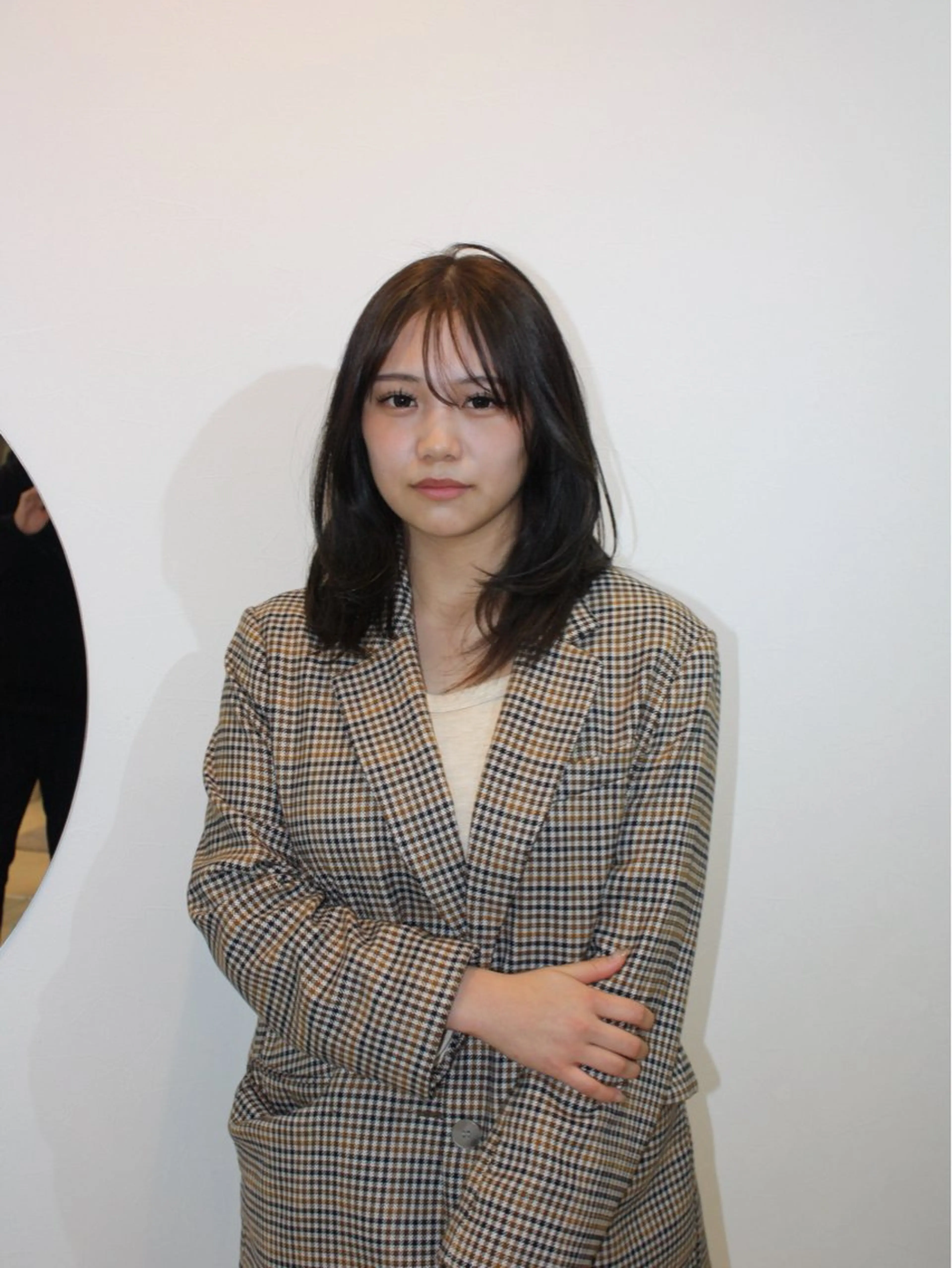 セミロング レイヤーカット カット ヘアカラー 前川 瑞希のヘアスタイル