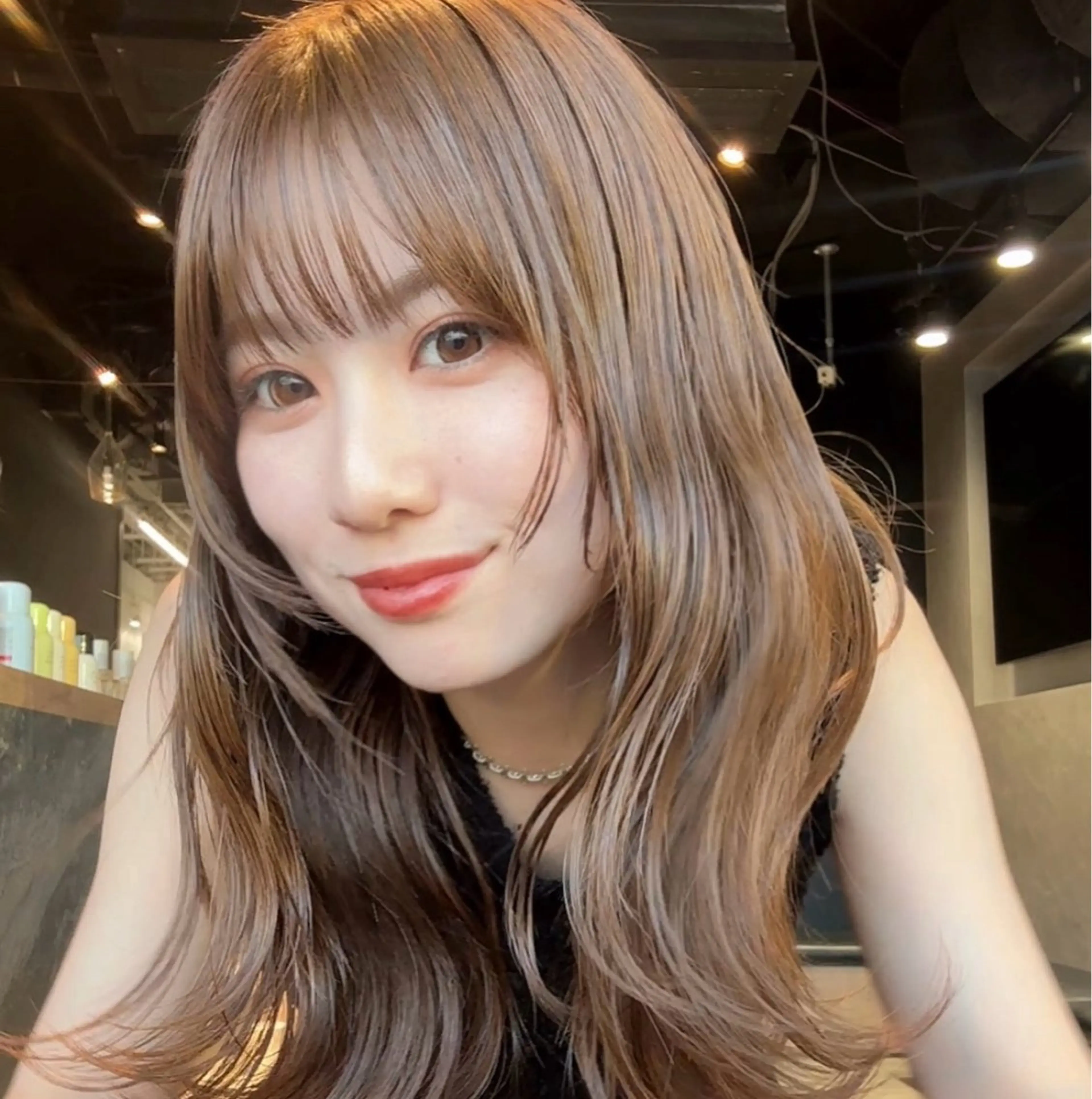 ミディアム カラー ベージュカラー ヘーゼル オレンジ カット ヘアカラー トリートメント レイヤー/透明感/ 顔周り/kana🩰のヘアスタイル