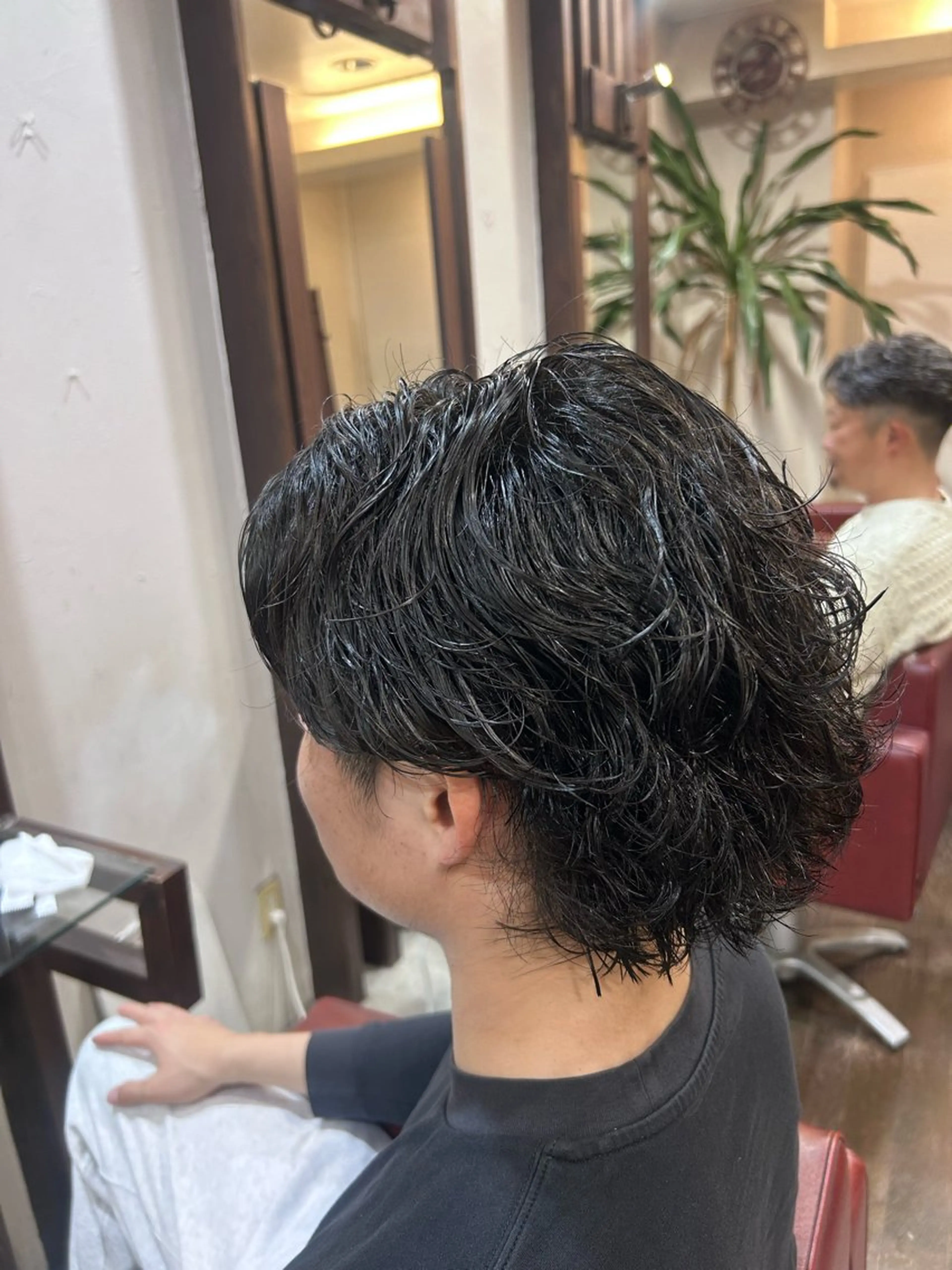 パーマ メンズ カット パーマ メンズ/Wカラー/ 波巻き/サーフカールのヘアスタイル