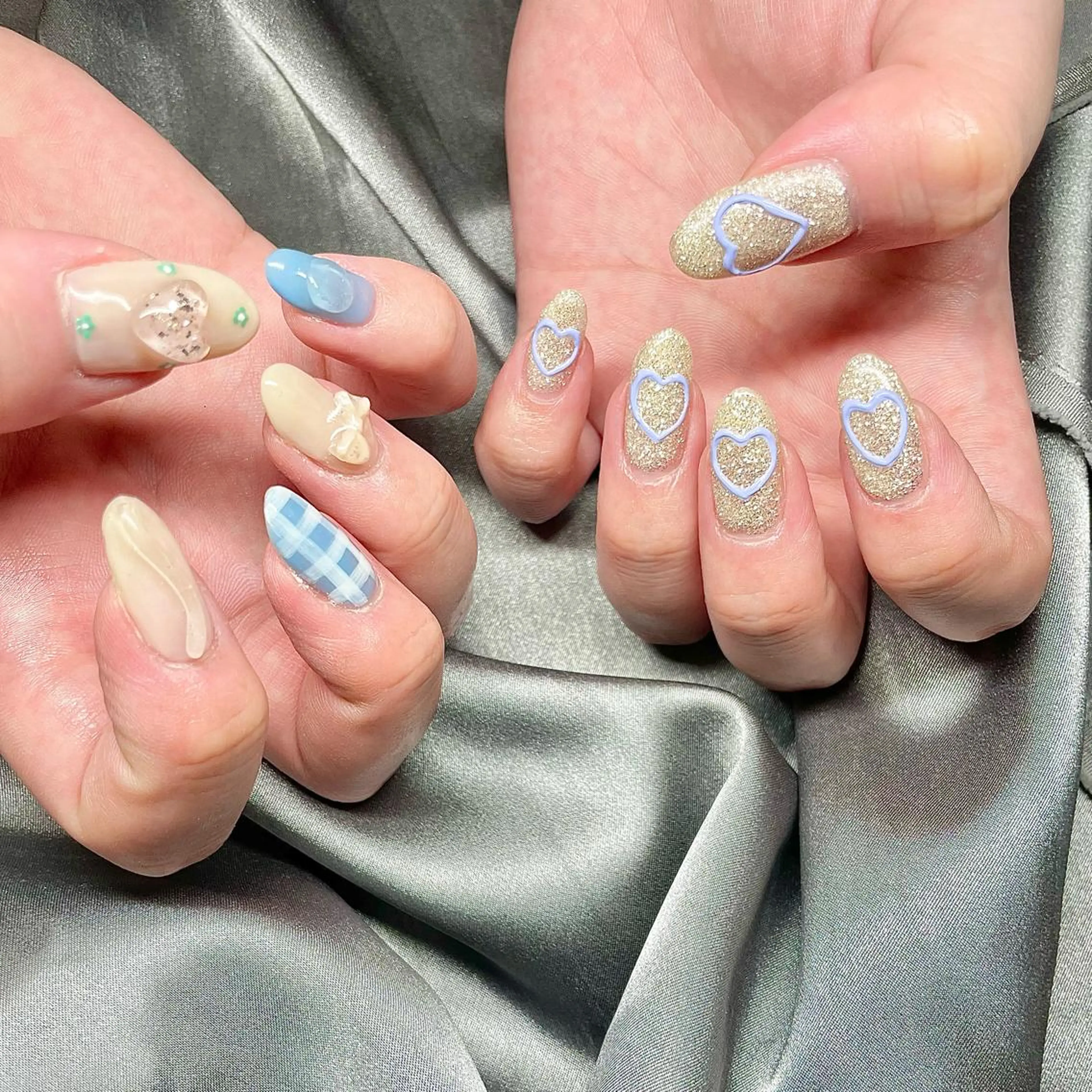 ロング カラー パーマ ヘアアレンジ メンズ キッズ ネイル マツエク・マツパ アイブロウ ハート nail&eye Aoのマツエク・マツパデザイン