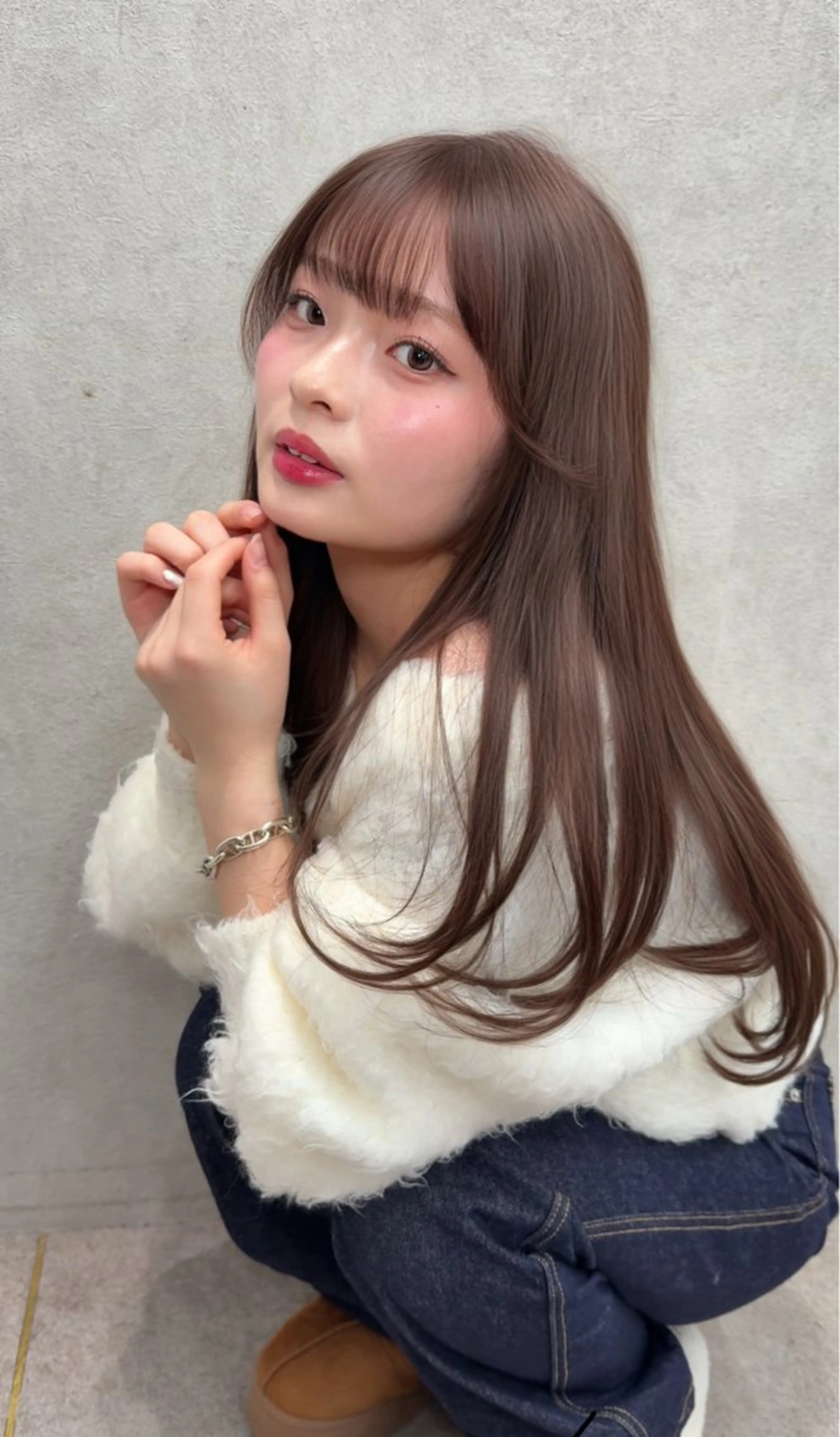 ロング カラー カット ヘアカラー トリートメント ヘアセット ダブルカラー 韓国レイヤーKYONのヘアスタイル