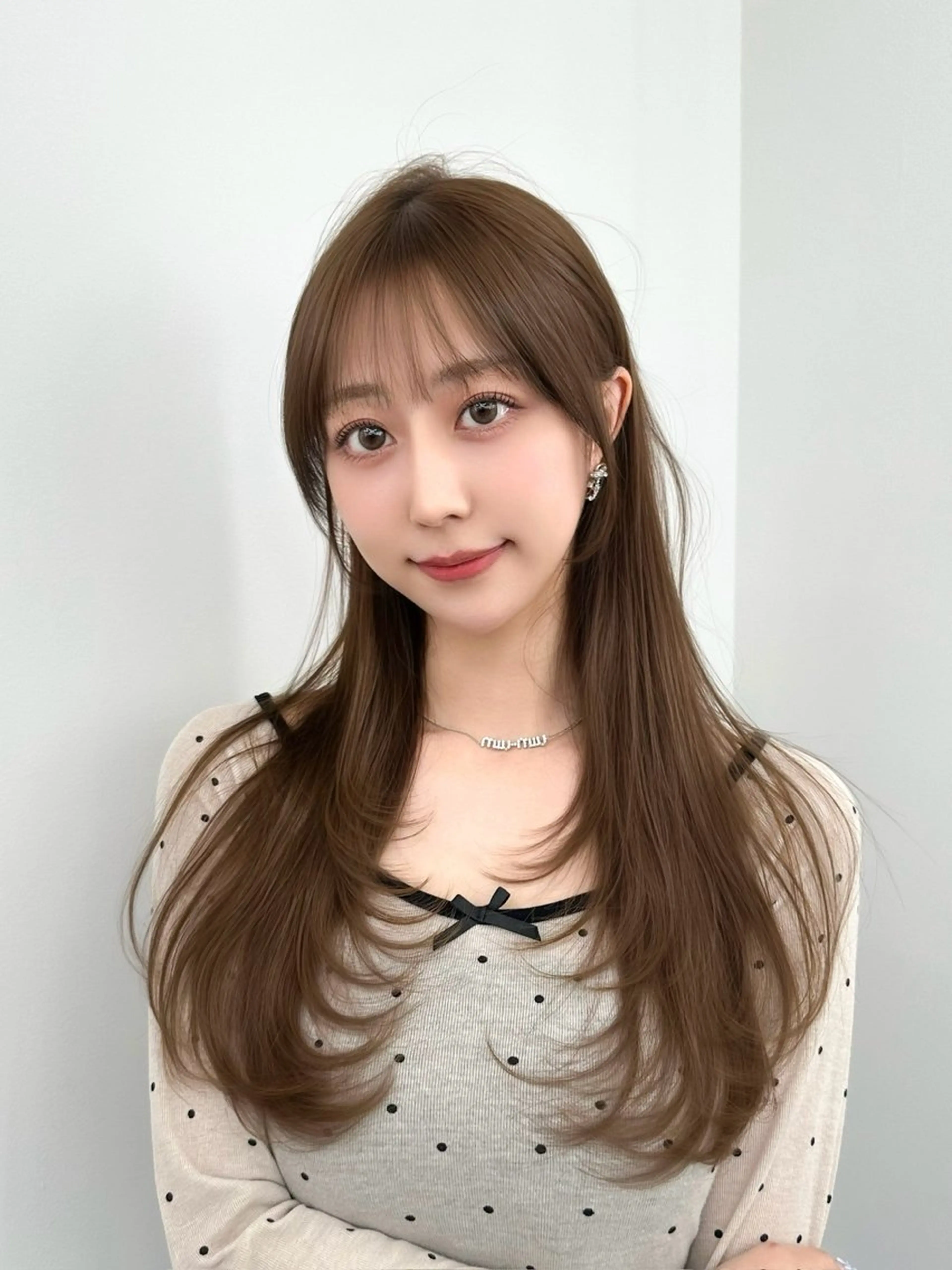 セミロング 韓国風ヘア レイヤーカット カット ヘアカラー トリートメント ヘッドスパ ヘアセット 前髪顔まわりカット 🌈中村海聖のヘアスタイル