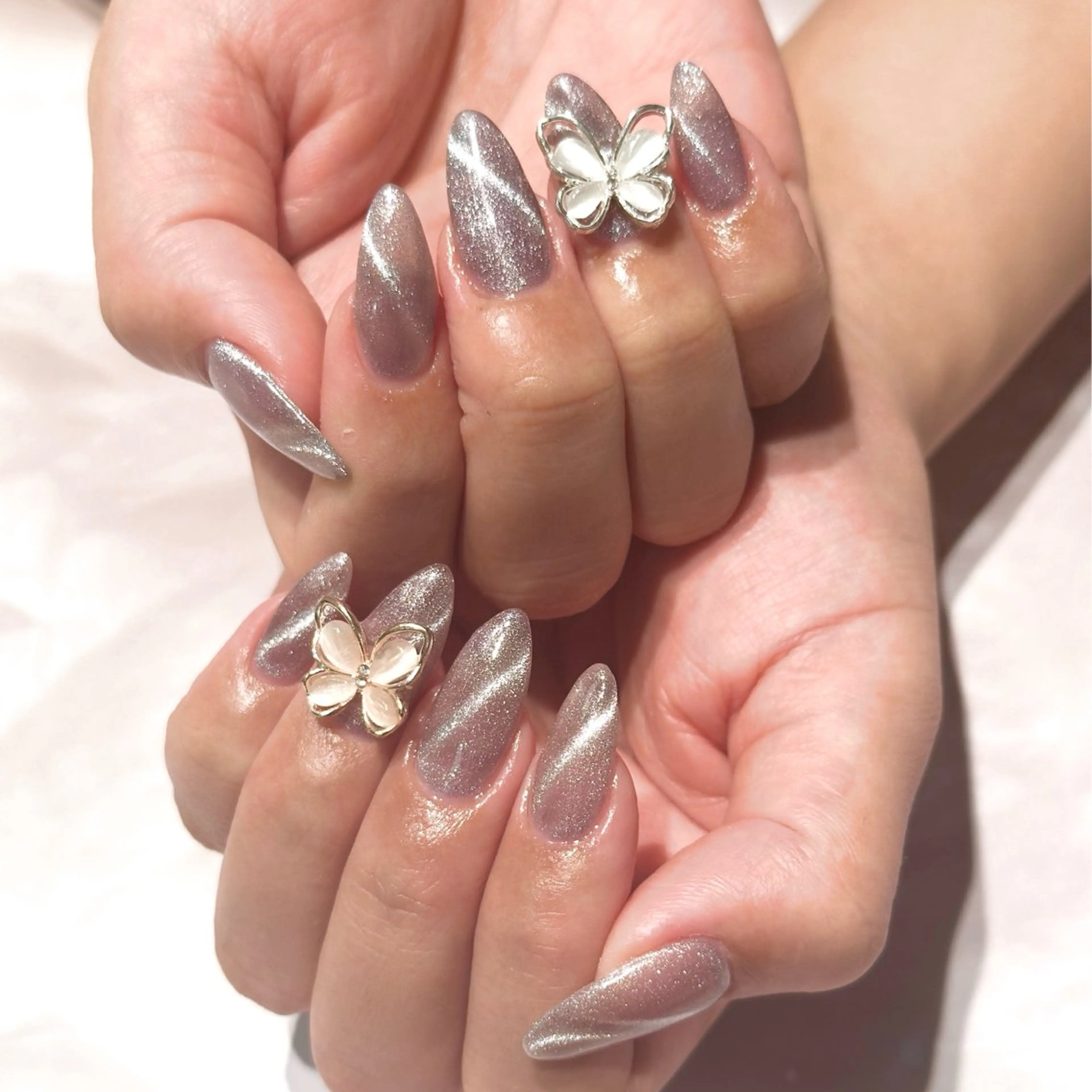 【Open記念】オフ無料🌻マグネットorフラッシュ💅大きいパーツつも追加🆗ワンカラーネイルの写真