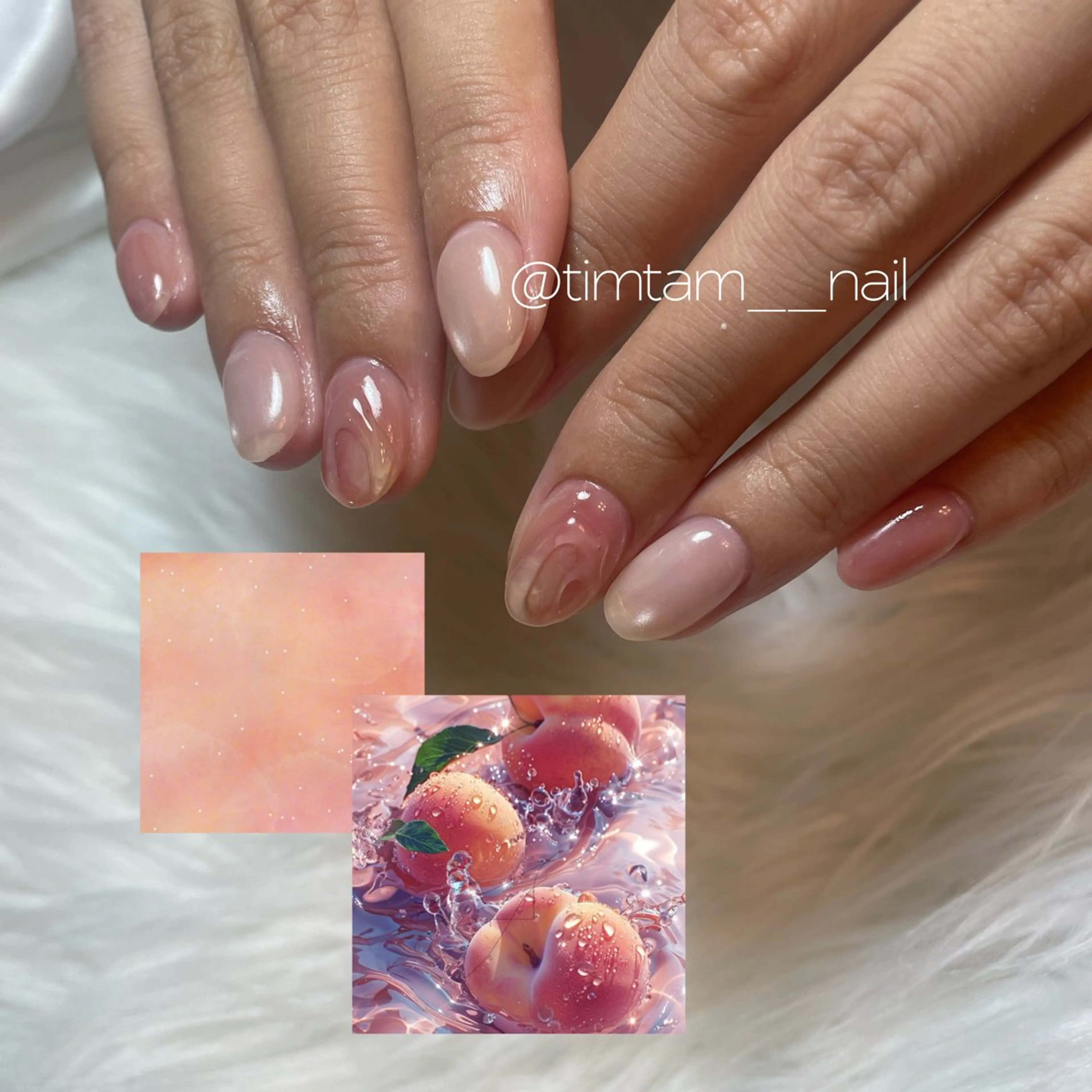 ネイル ブルー フレンチネイル キラキラネイル 韓国ネイル マグネットネイル ハンドネイル timtam --sakiのネイルデザイン