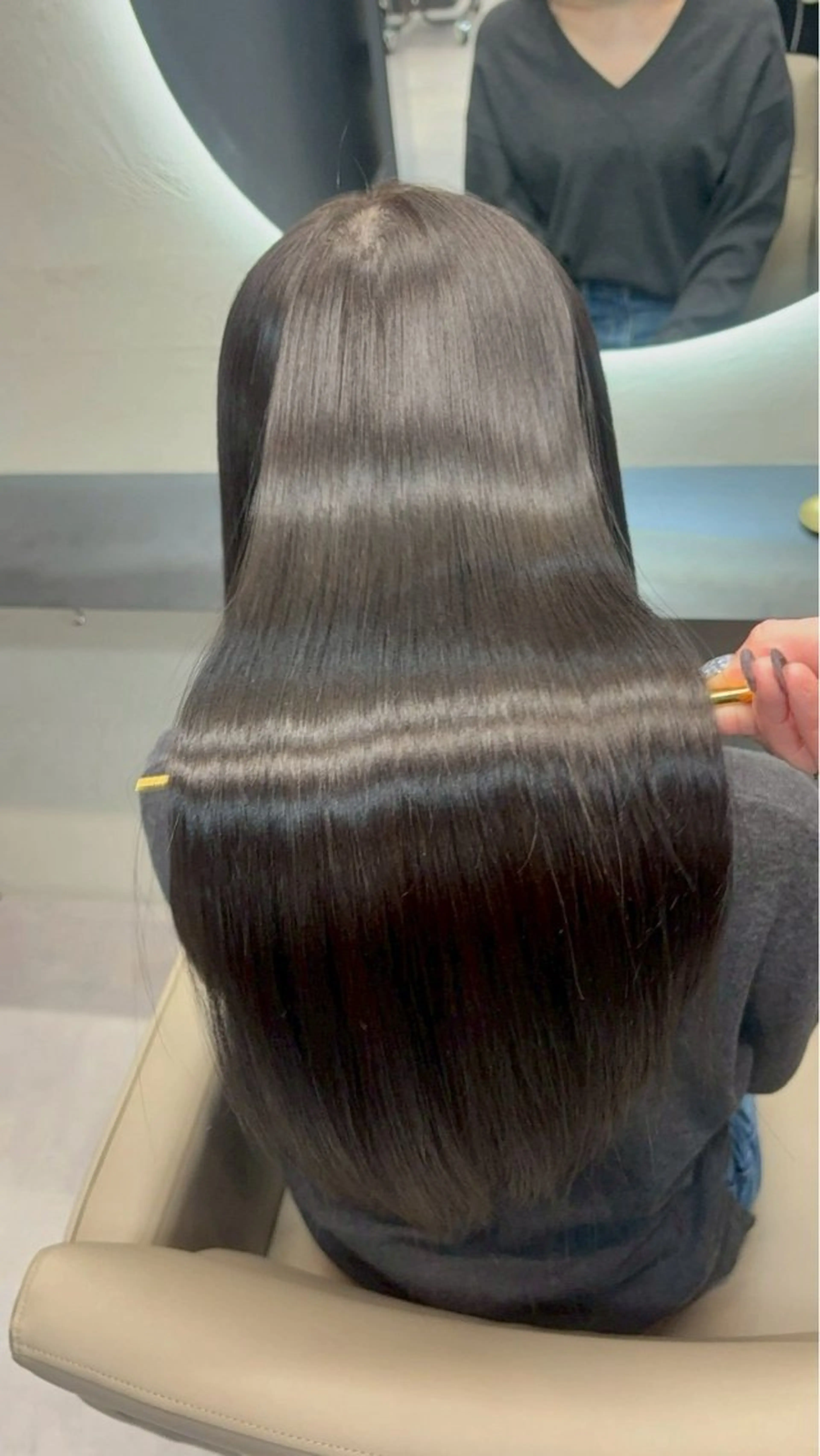 ロング カラー ブリーチ 髪質改善 縮毛矯正 トリートメント 酸性ストレート 渡邉 大介のヘアスタイル