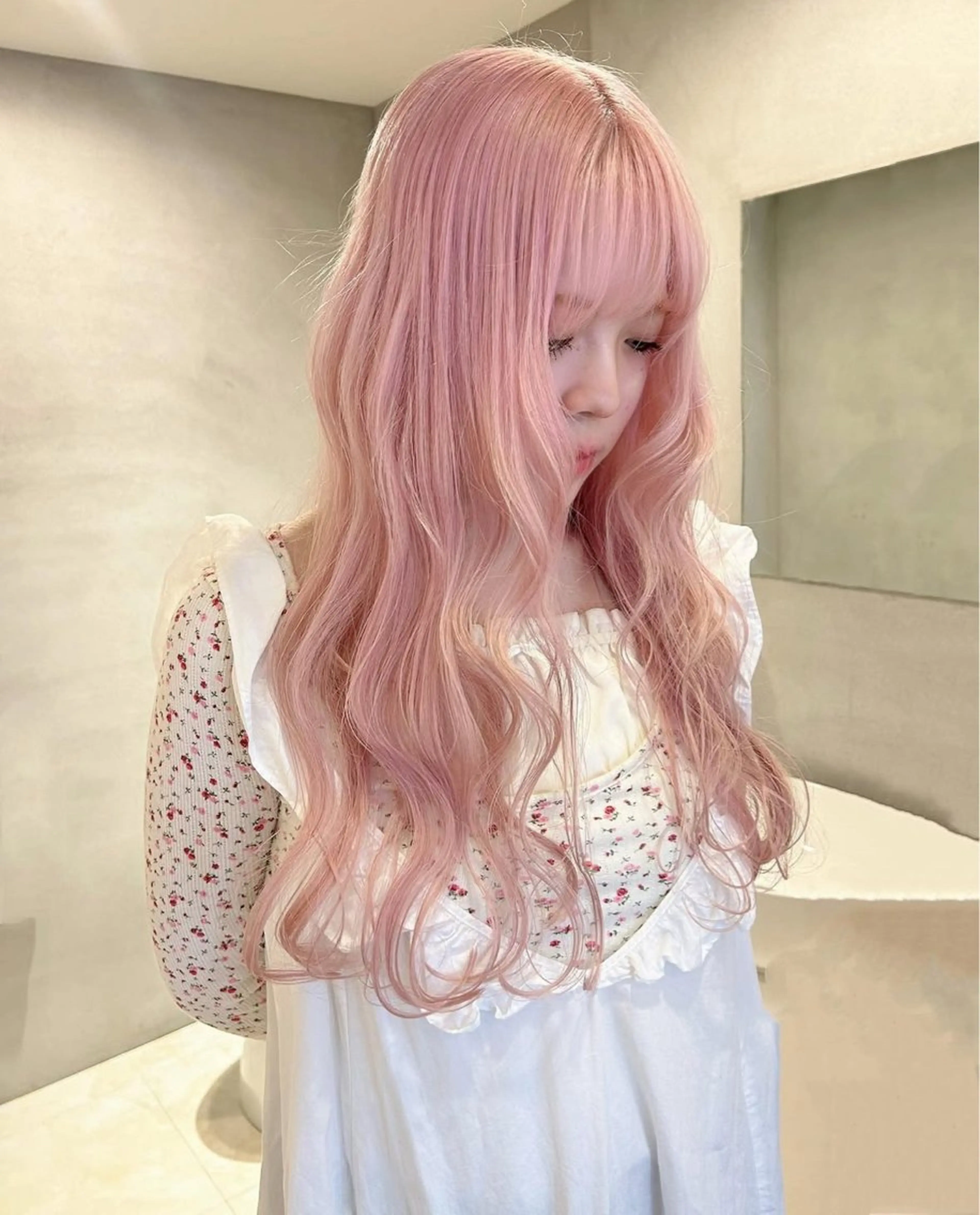 セミロング カラー ヘアカラー トリートメント pele 梅田　annex所属・PELEハイトーン shinobuのヘアスタイル