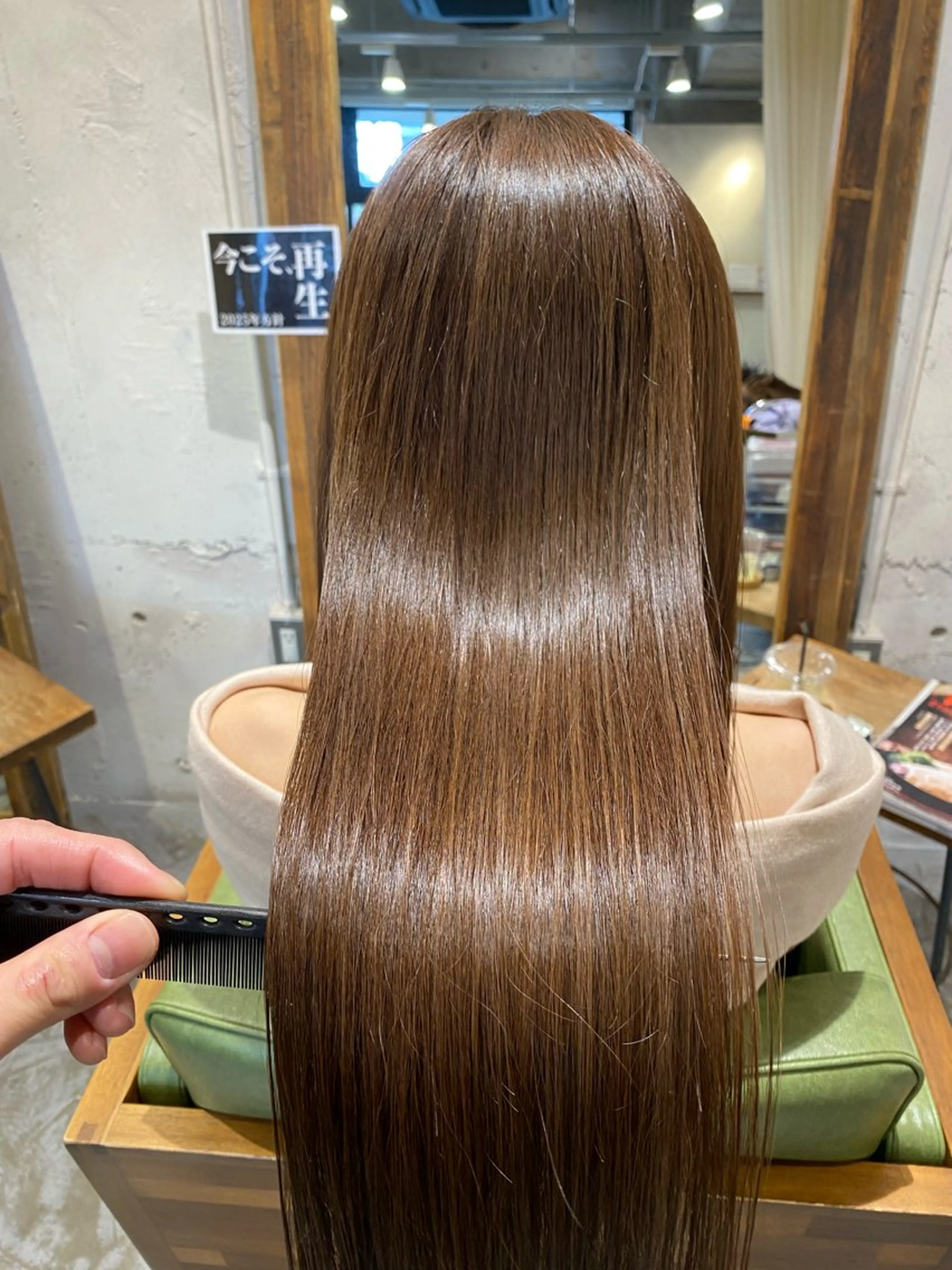 ロング カラー 縮毛矯正 透明感カラー🌿 ｛door｝髙橋輝のヘアスタイル