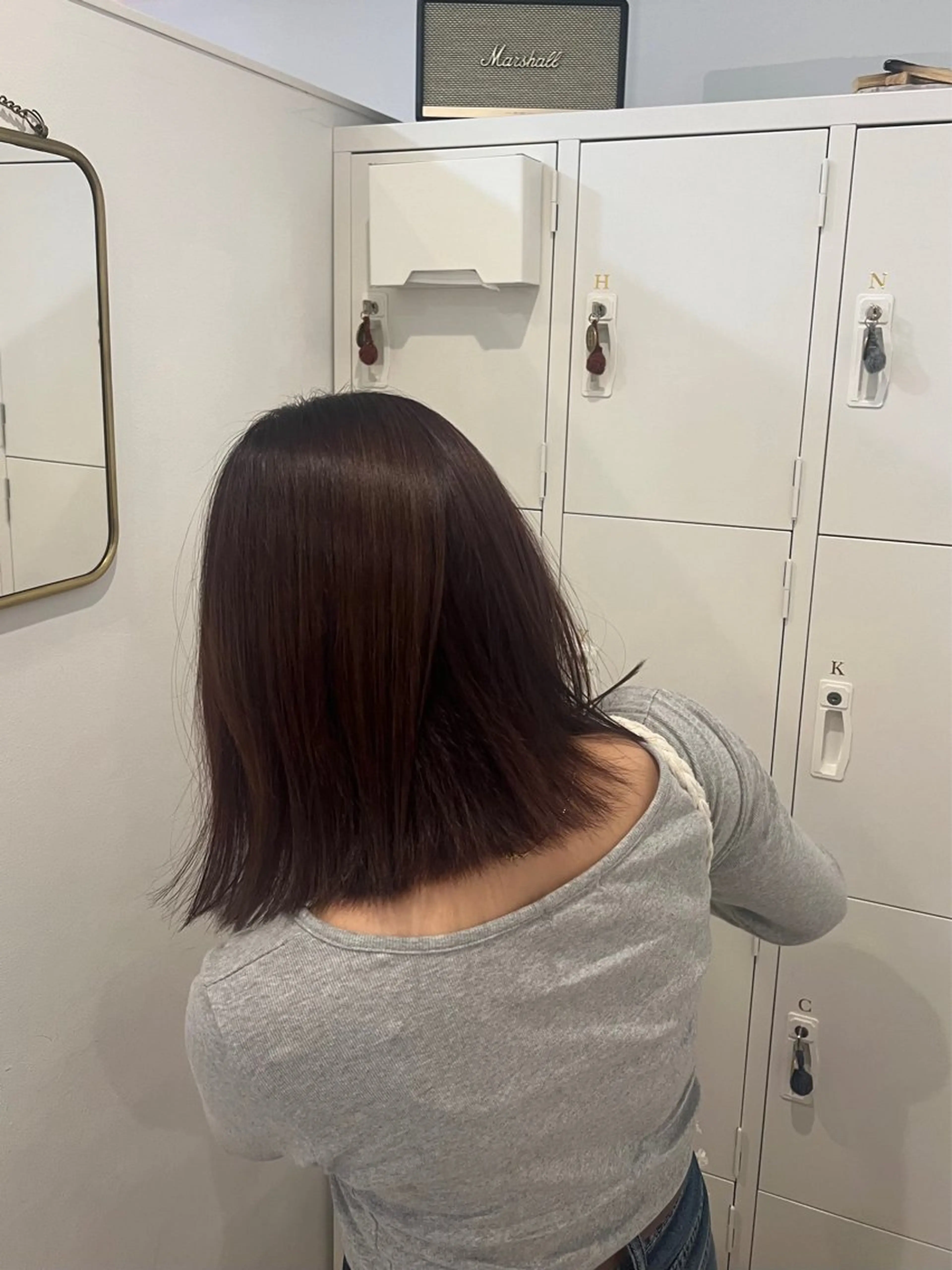 ミディアム カラー ブラウンカラー H 梅田所属・藤本 泰 /レイヤー カットモデル様募集中のヘアスタイル