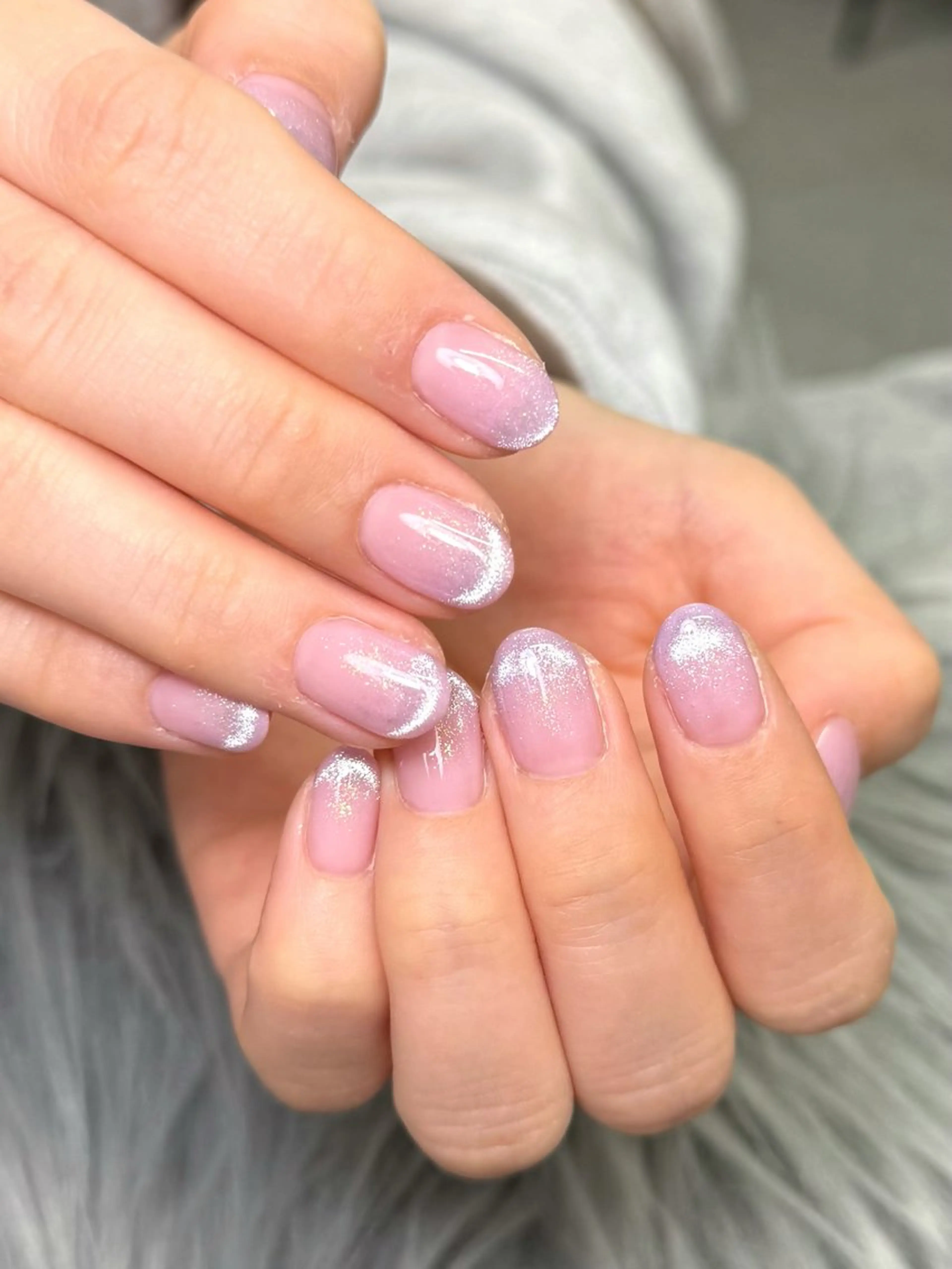 ネイル フレンチネイル グラデーション キラキラネイル マグネットネイル ピンク Nail salon h所属・nail salon h🎀小夏のネイルデザイン