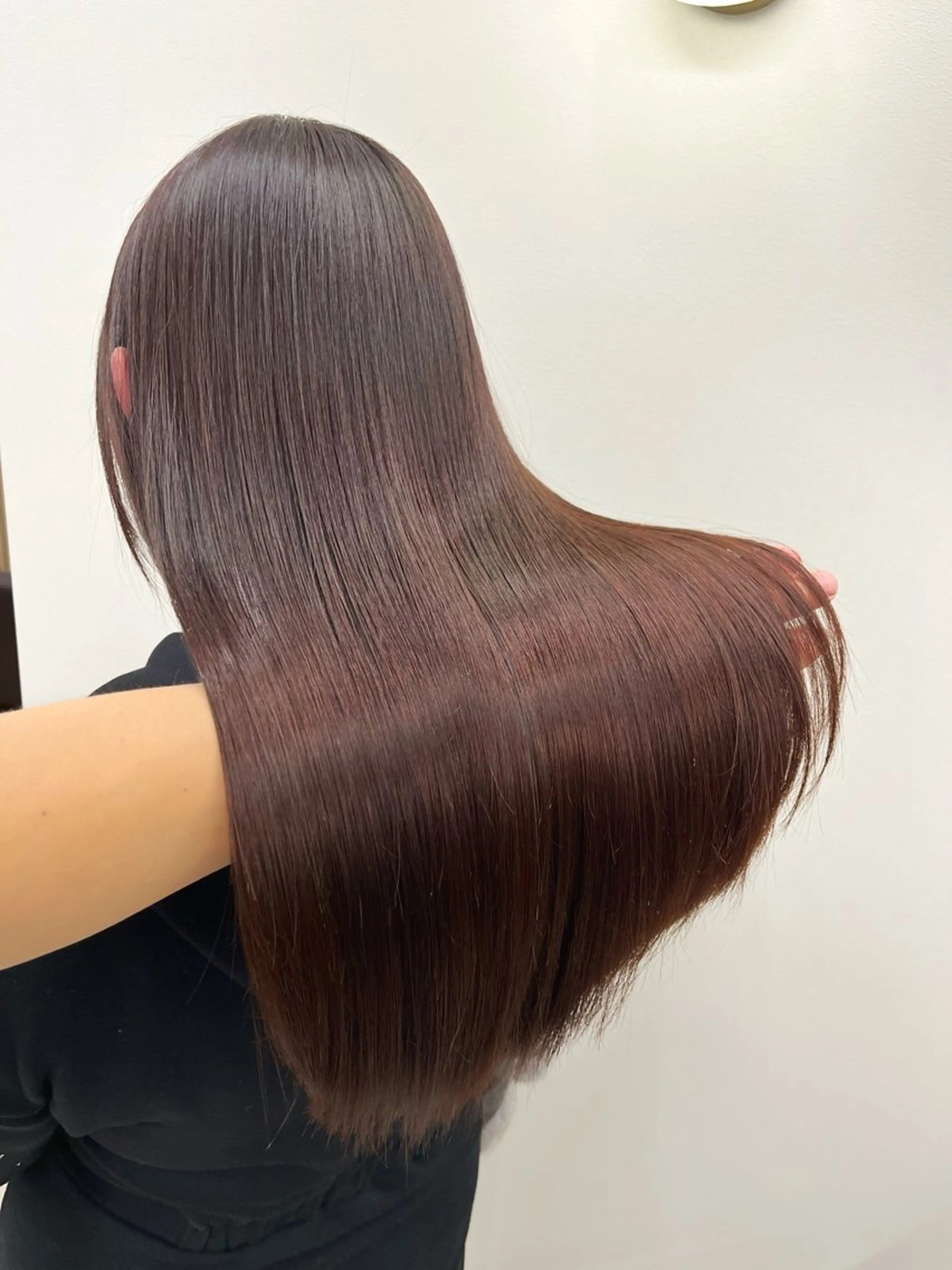 セミロング カラー パーマ ブリーチ ダブルカラー ブリーチなしカラー レッドカラー ®️レイヤー/透明感 カラー/星野六三四のヘアスタイル