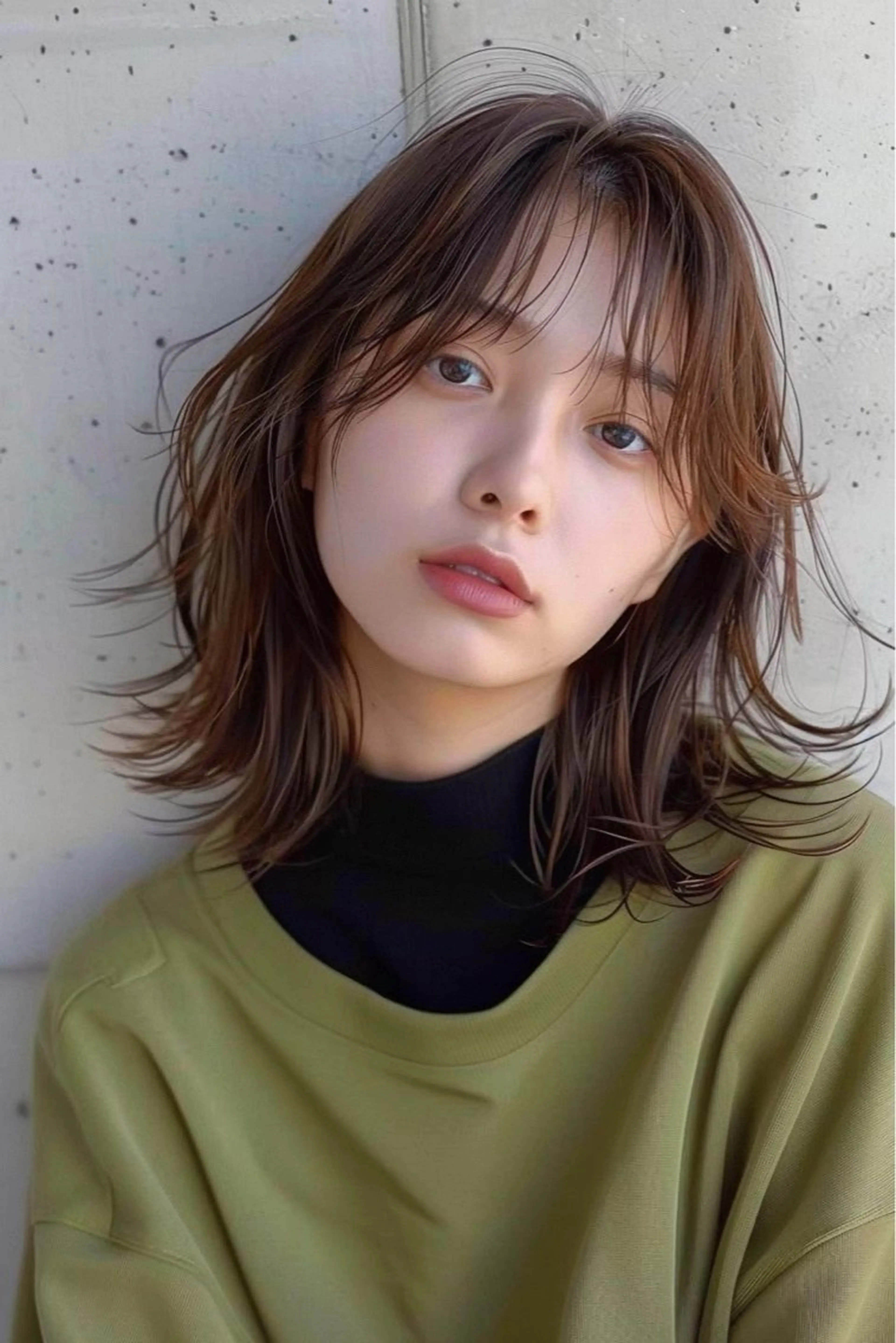 ミディアム カラー カット ヘアカラー トリートメント 圧倒的似合わせ ケアカラーYUTOのヘアスタイル