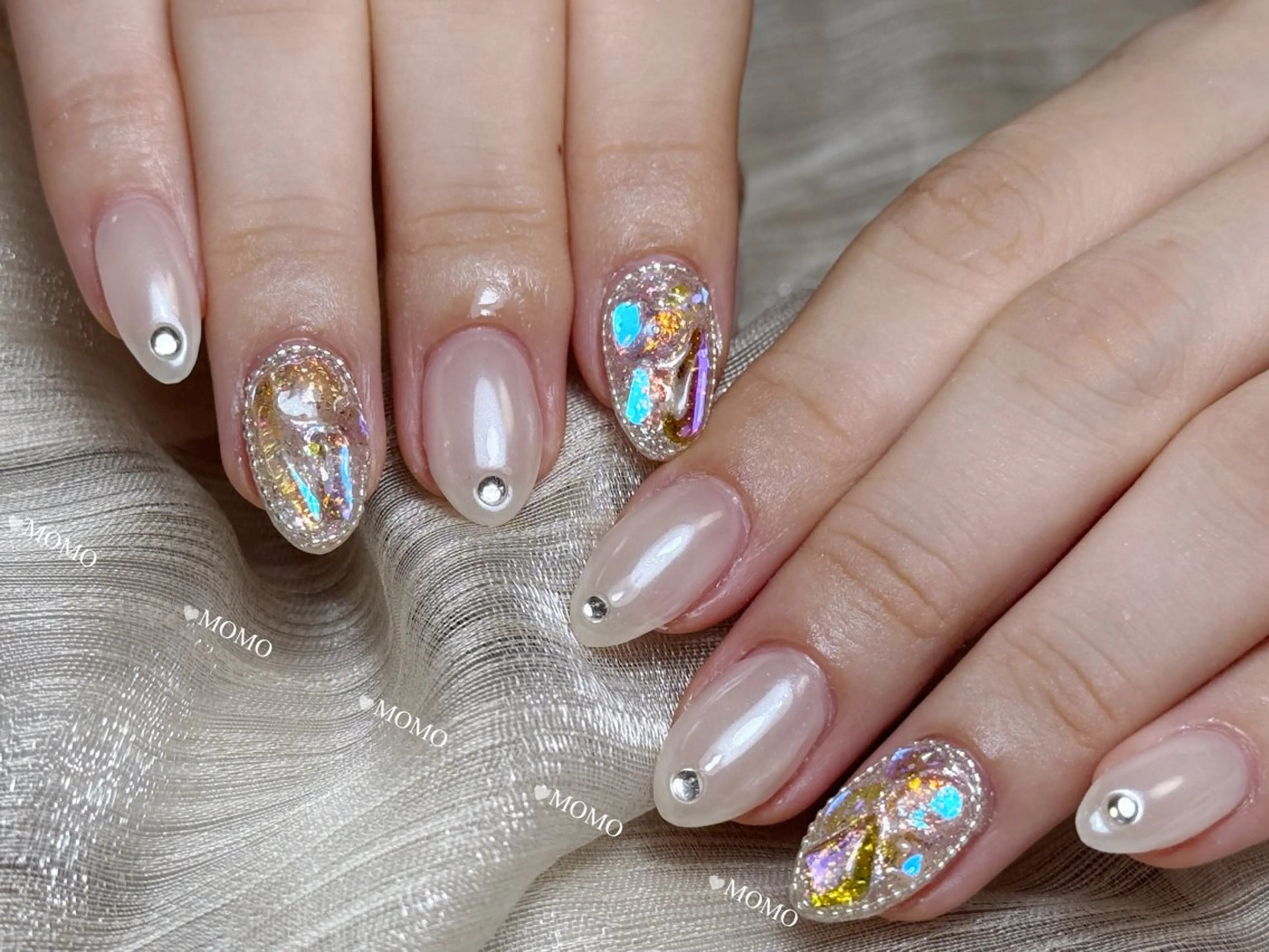 ネイル ニュアンスネイル ワンホンネイル MOMO nail所属・NIITSU 川崎のネイルデザイン