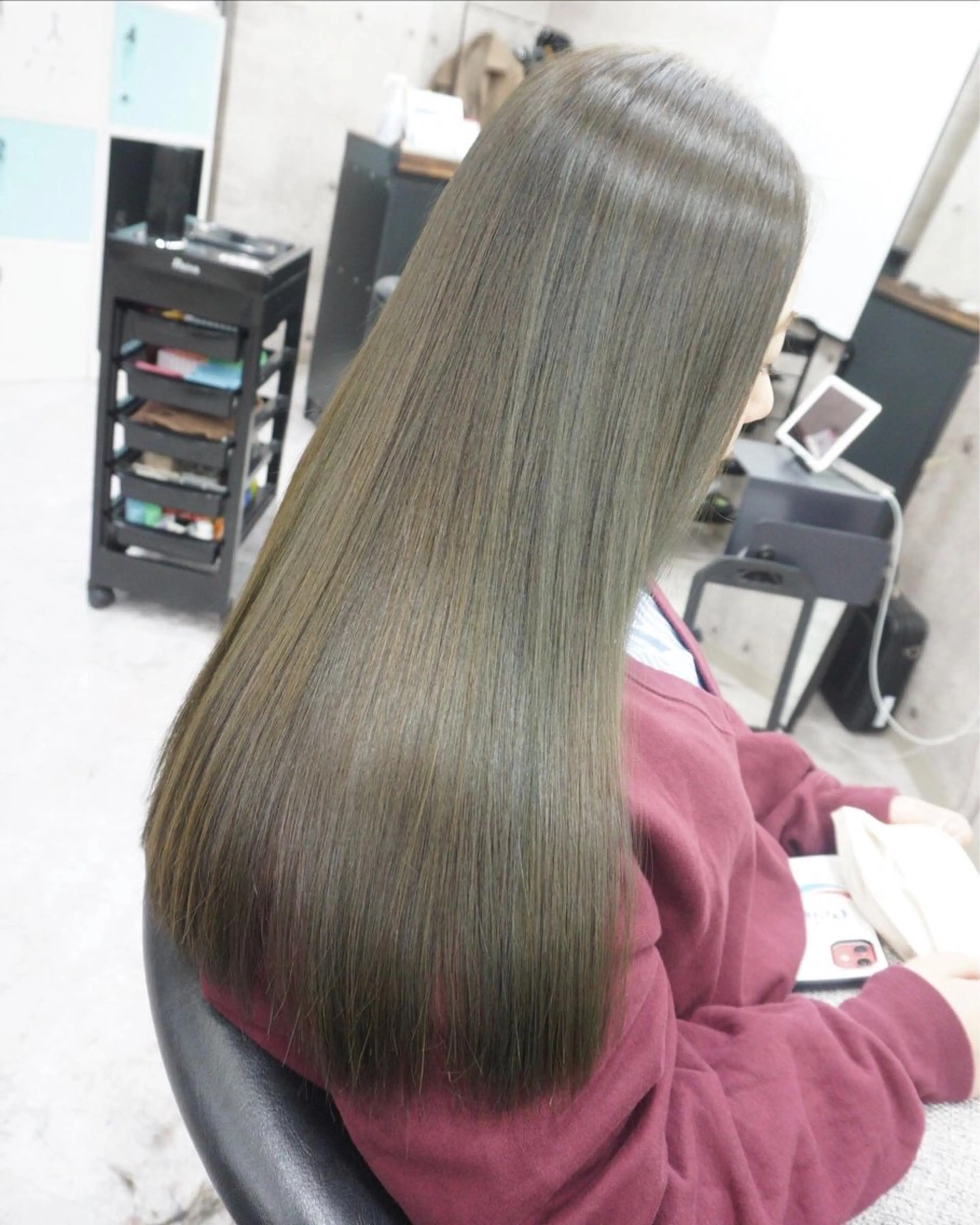 ロング 髪質改善 縮毛矯正 ヘアカラー トリートメント hair teria ryu 大塚のヘアスタイル