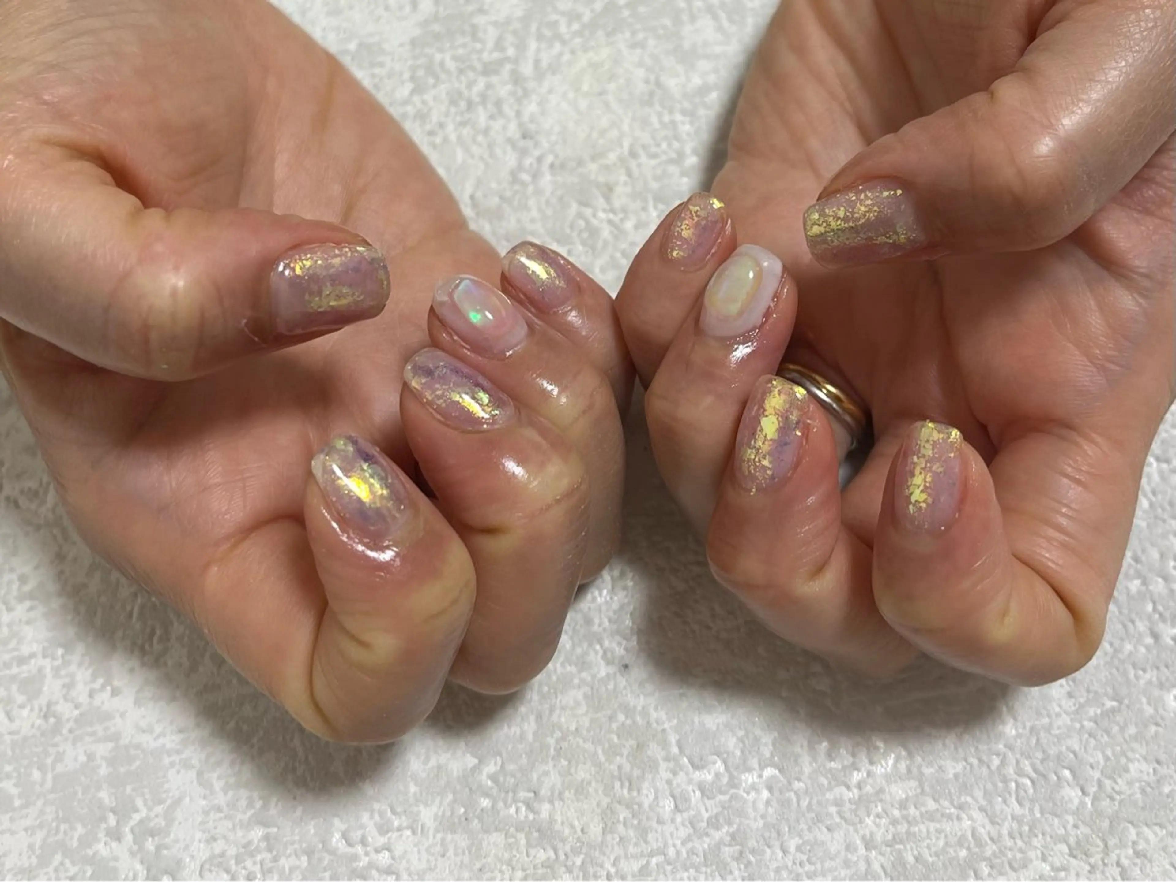 ネイル オーロラネイル フットネイル フレンチネイル ジェルネイル 韓国ネイル Mogu nail 二子玉川のネイルデザイン