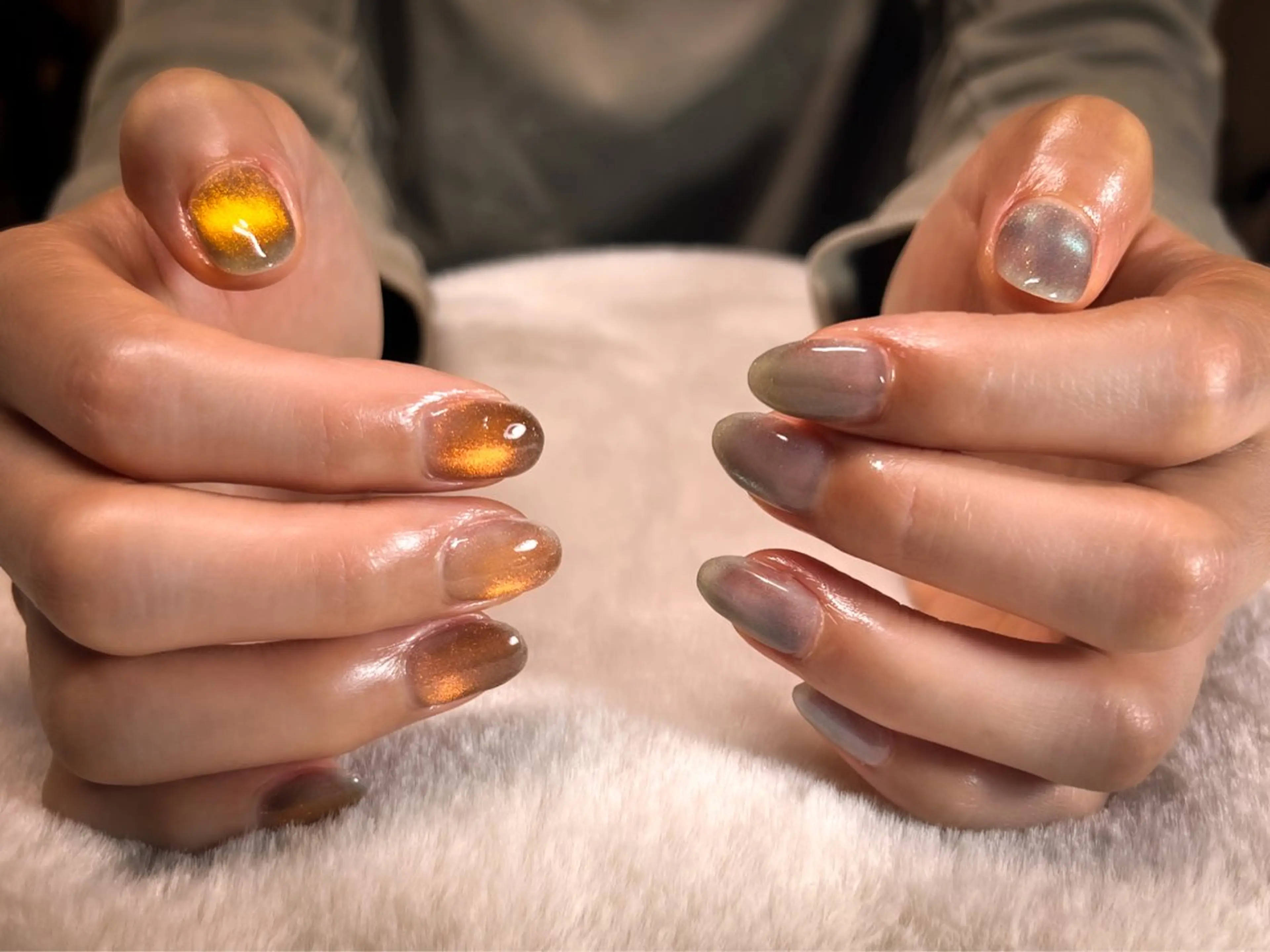 ネイル マグネットネイル ビー玉ネイル LEFTNAILS フィルインニュアンスのネイルデザイン