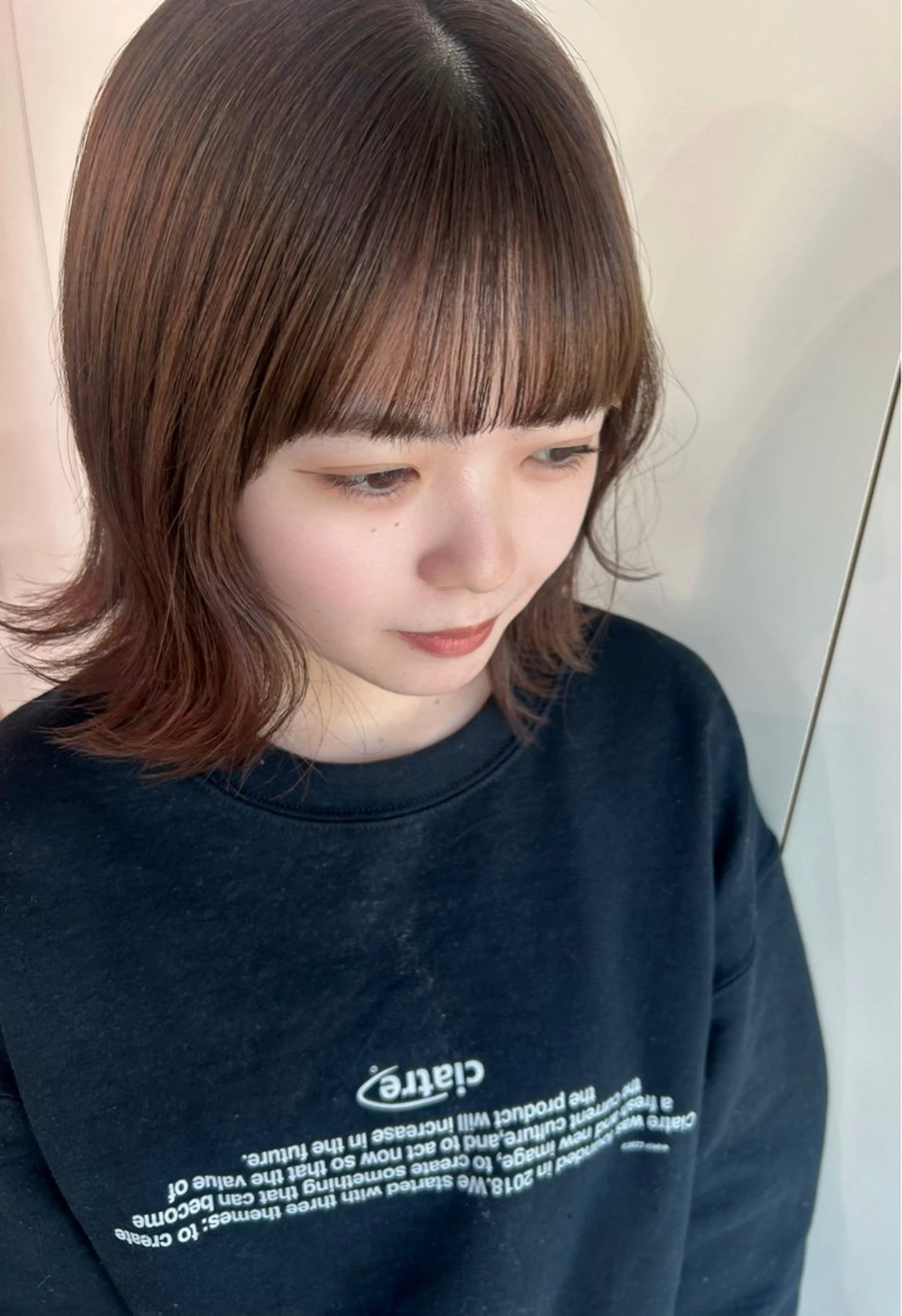 ミディアム カラー 顔周りカット レイヤーカット ワイドバング VISUALIST所属・小倉/レイヤー/ 顔周りカット/naoのヘアスタイル