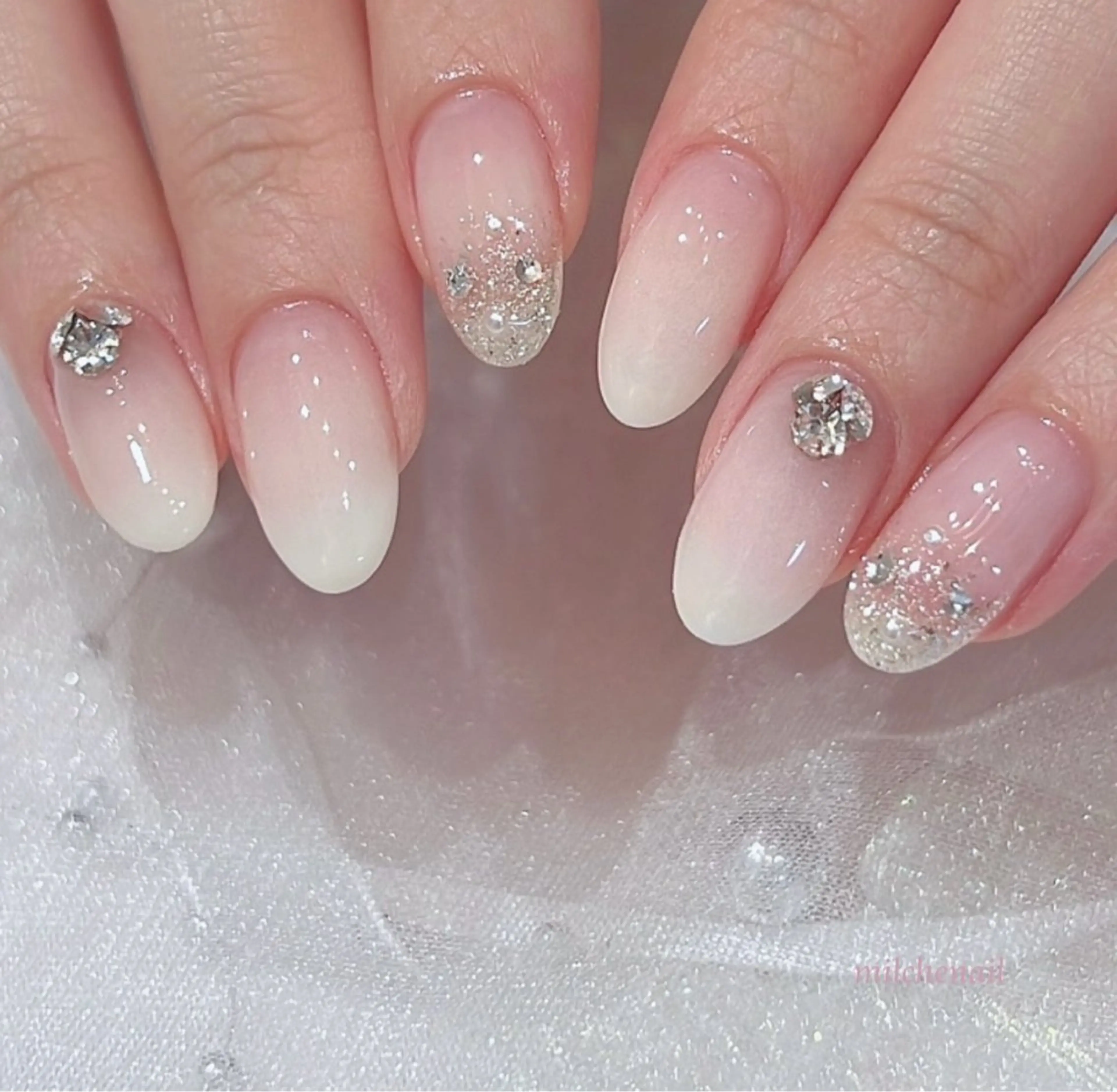 ネイル 韓国ネイル 持ち込み ニュアンスネイル ネイルチップ ハンドネイル TABI ANA.CHUOのネイルデザイン