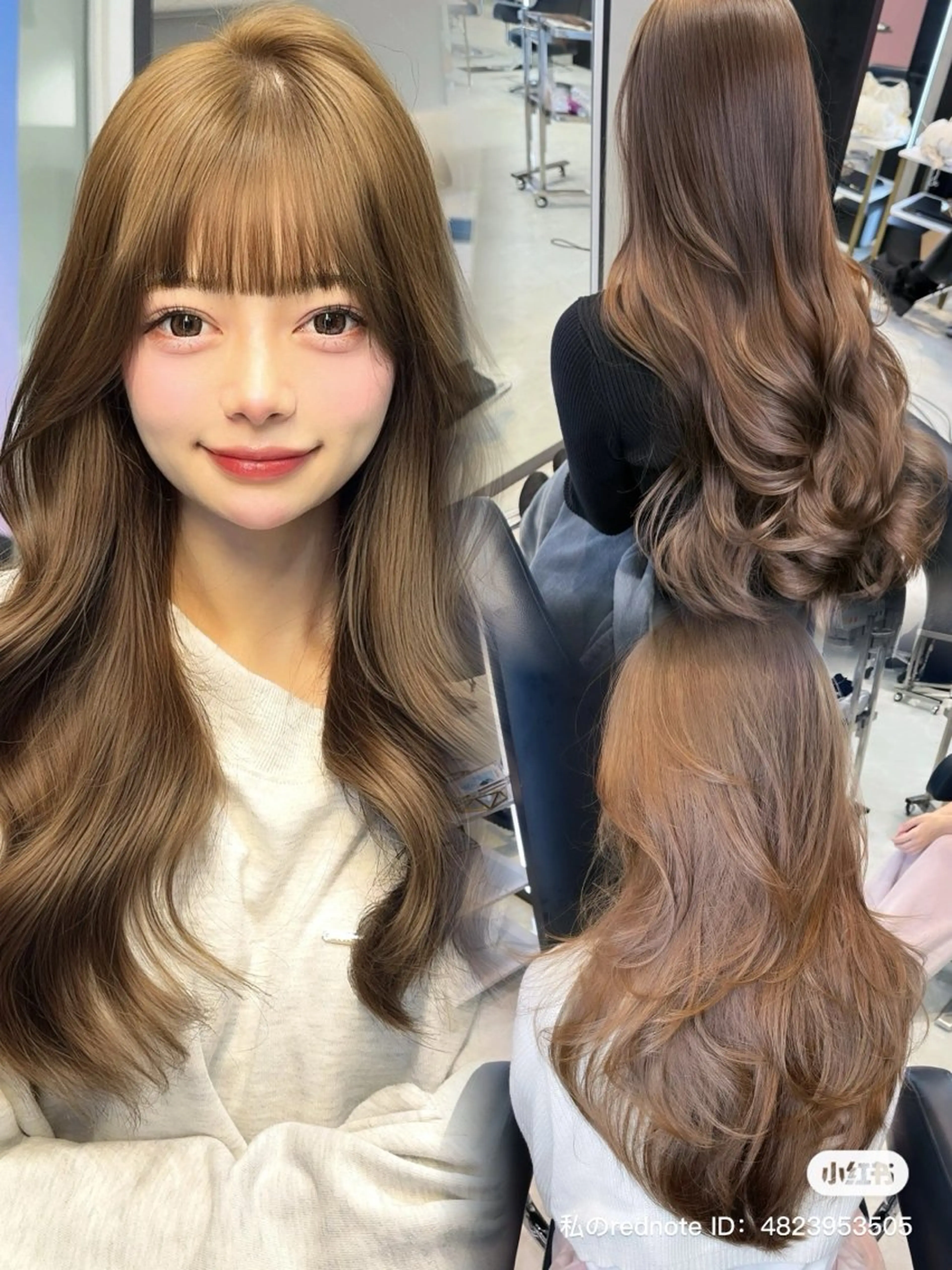 ロング カット ヘアカラー 韓国ヘア🇰🇷 YURIYAのヘアスタイル