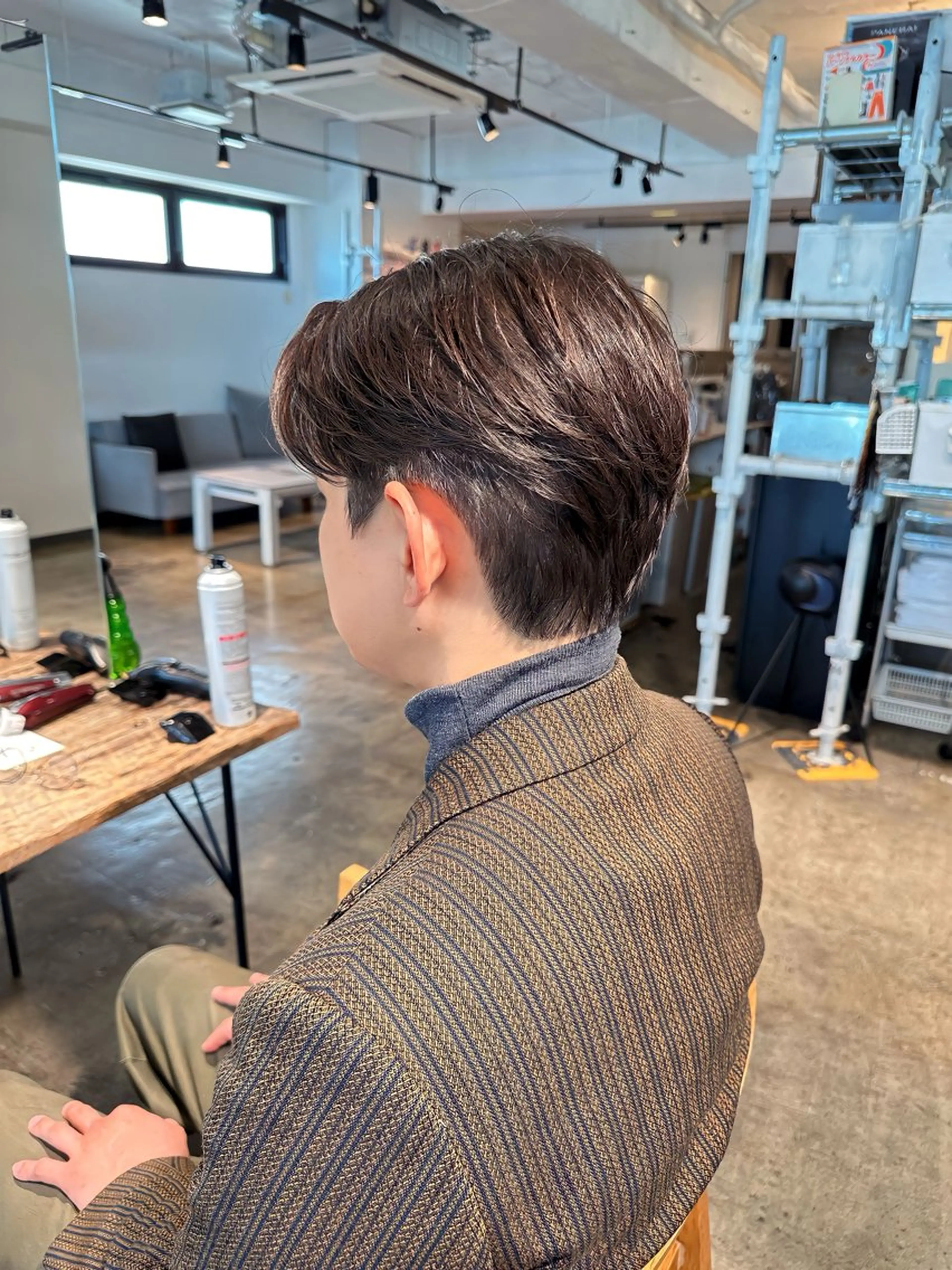 メンズ センターパート メンズパーマ 刈り上げ カット 骨格補正施術/メンズ 専門美容師/YUYAのヘアスタイル