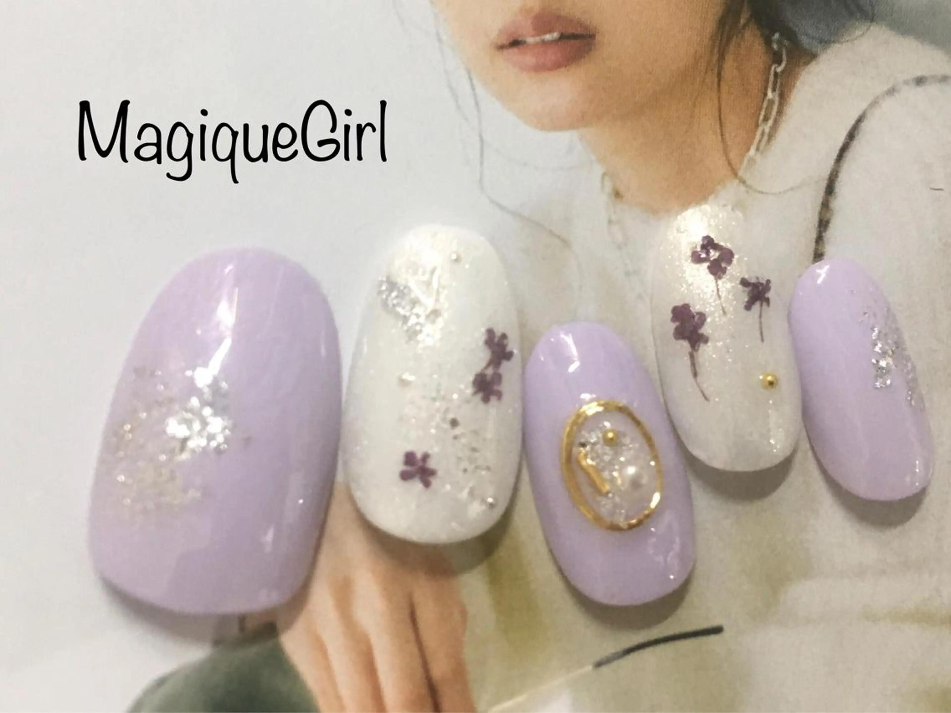 ネイル アートネイル オーロラネイル 成人式 ドット フラワーネイル 🌸Nail&Eye KAKU🌸のネイルデザイン