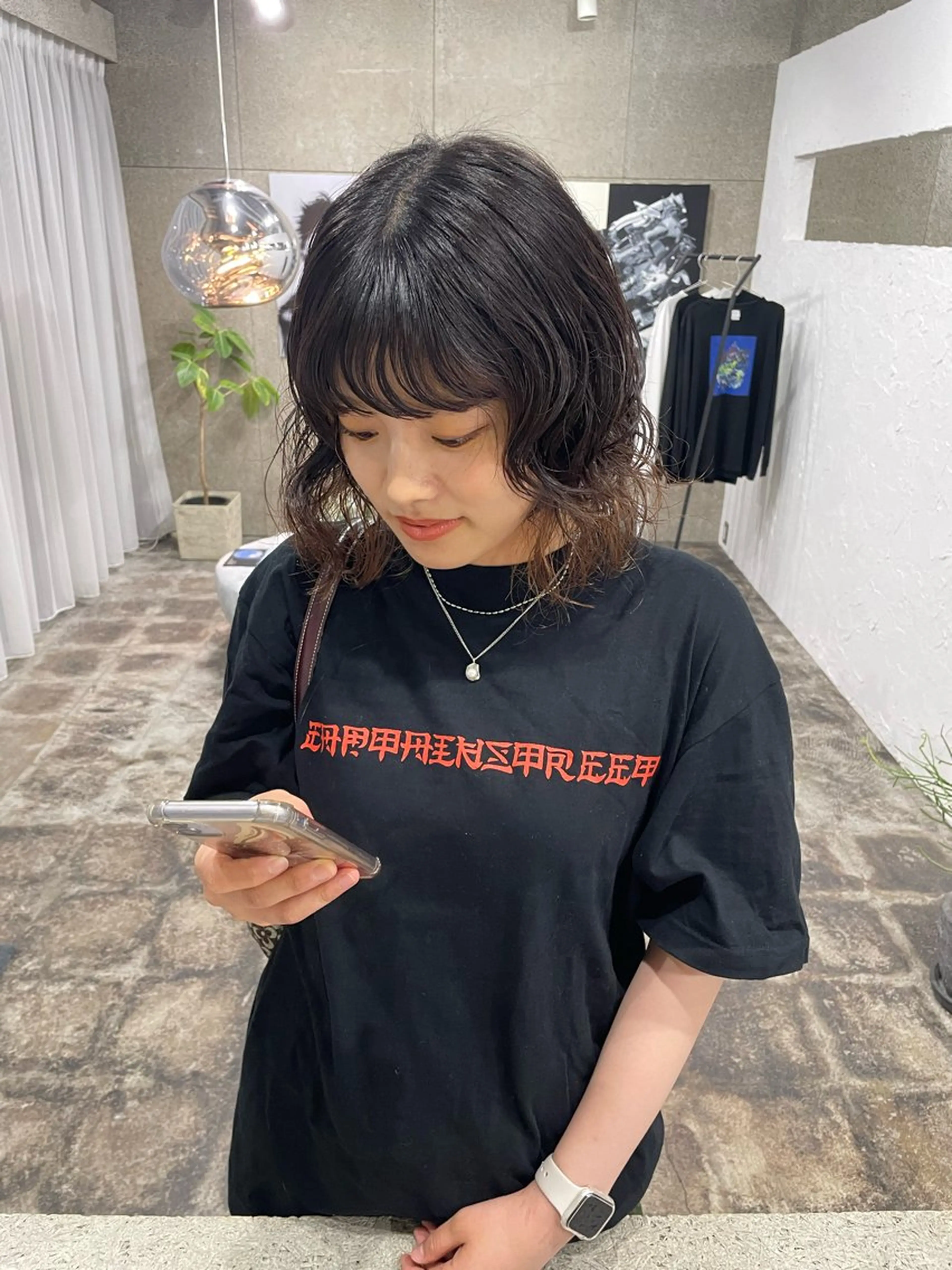 ミディアム パーマ ミディアムパーマ 似合わせカット akiba ryokaのヘアスタイル