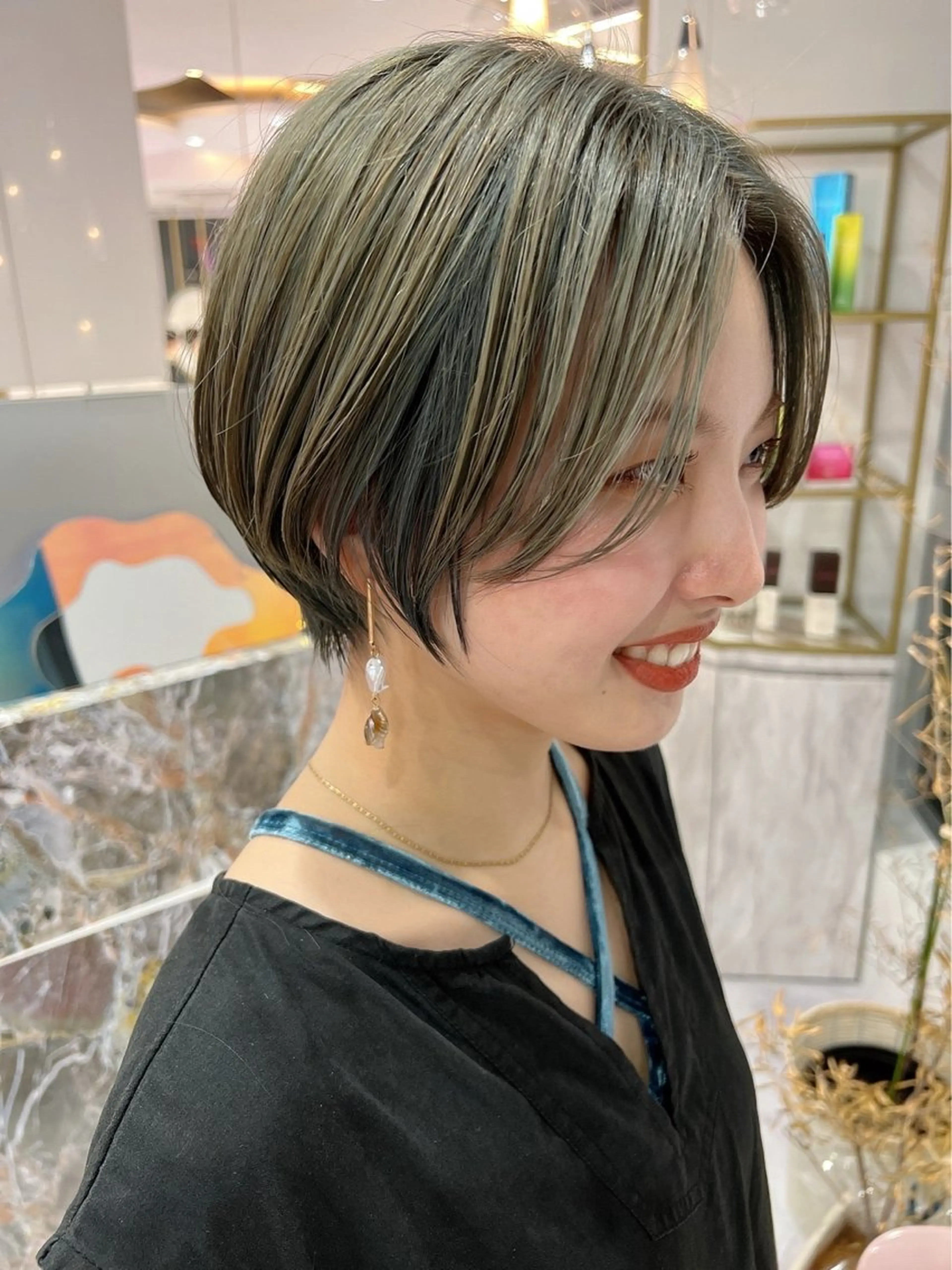 ショート カラー ハンサムショート ショートヘア カット ヘアカラー ショート/丸み/ 小顔/ERIのヘアスタイル