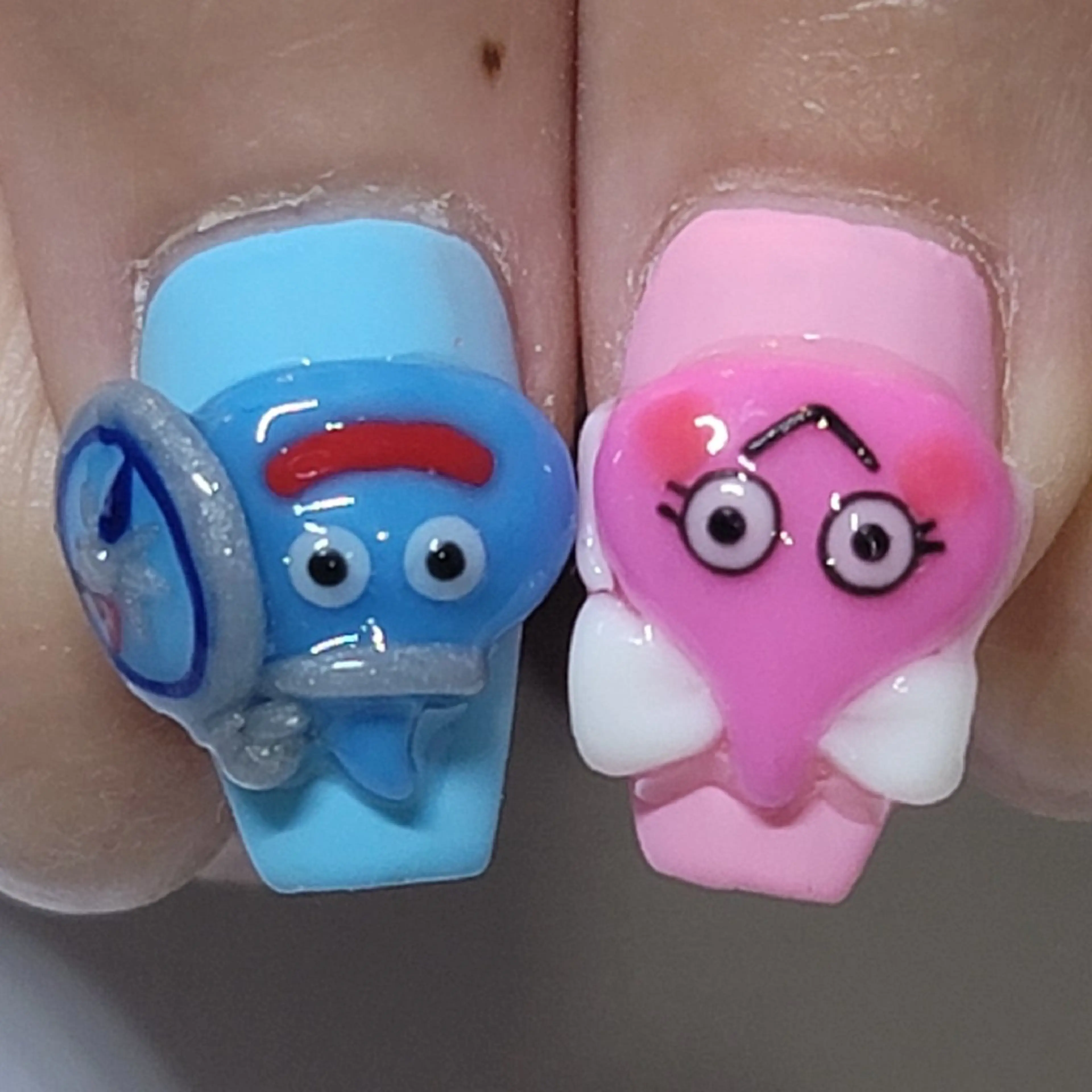 ネイル アートネイル ブルー パステルネイル ピンク シンプルネイル ハンドネイル よしだ ひろきのネイルデザイン