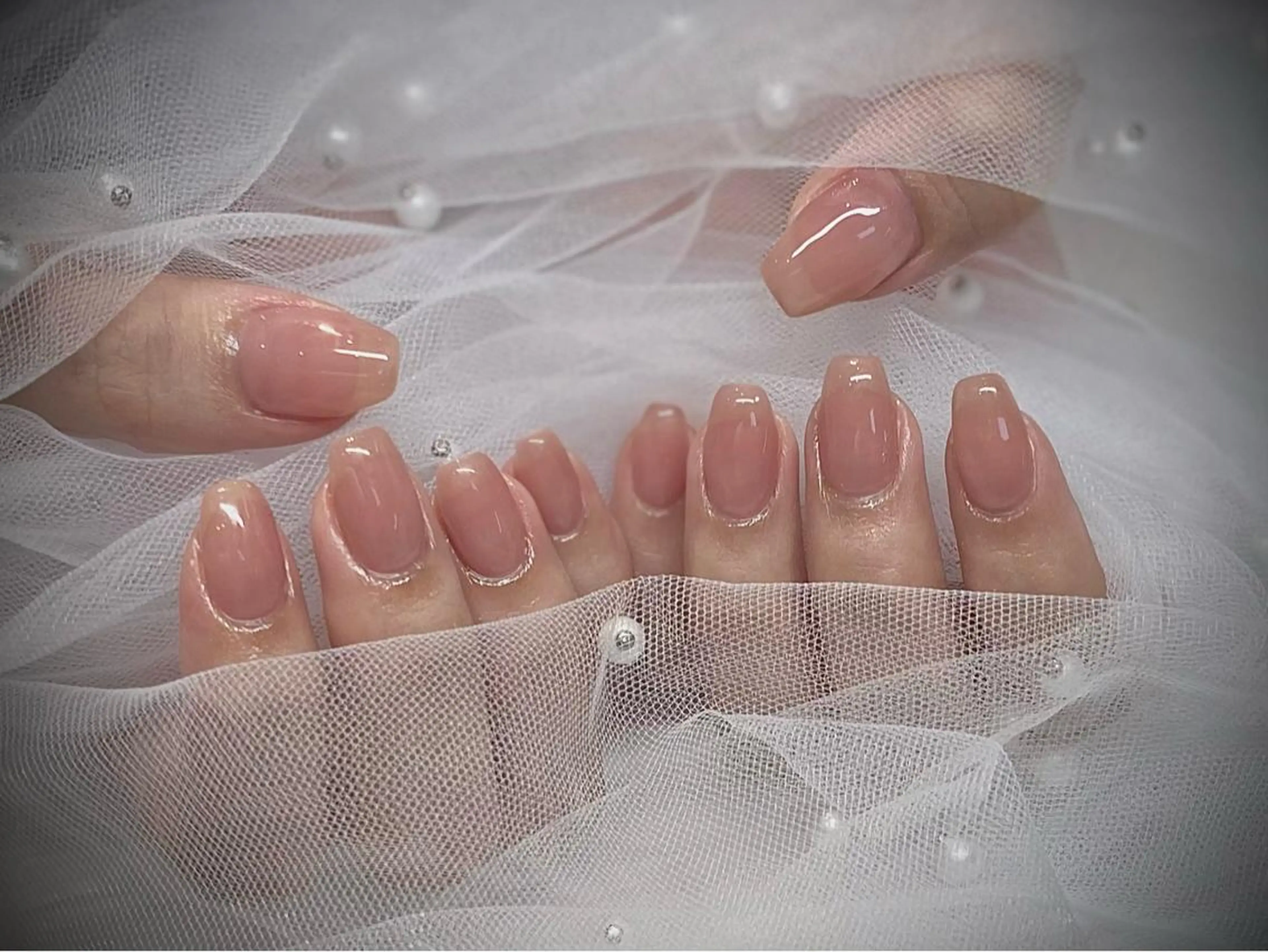 ネイル I-nailロング /ワンホン/キラキラのネイルデザイン