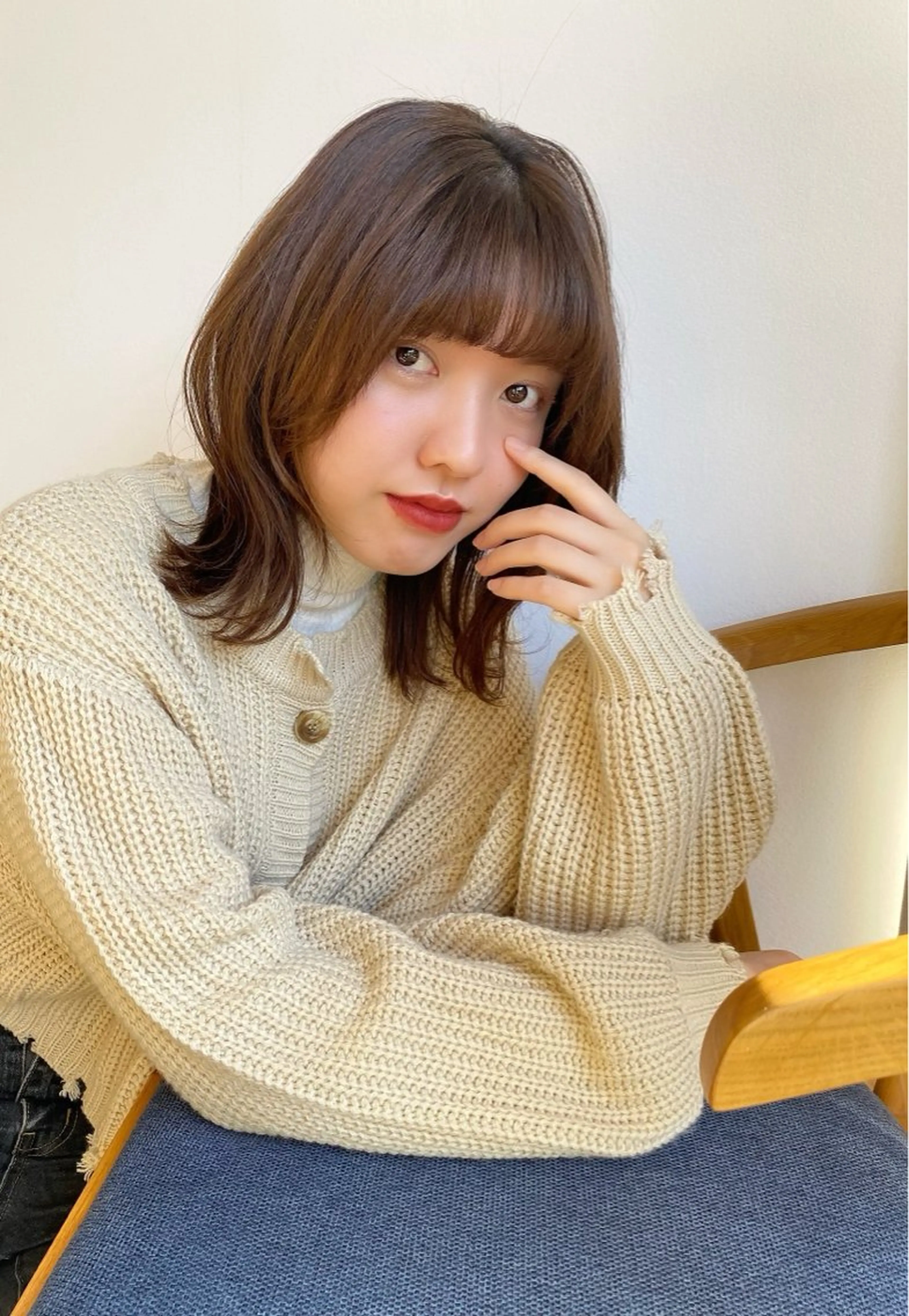 ミディアム 顔まわりカット/金山 /大園芽依のヘアスタイル