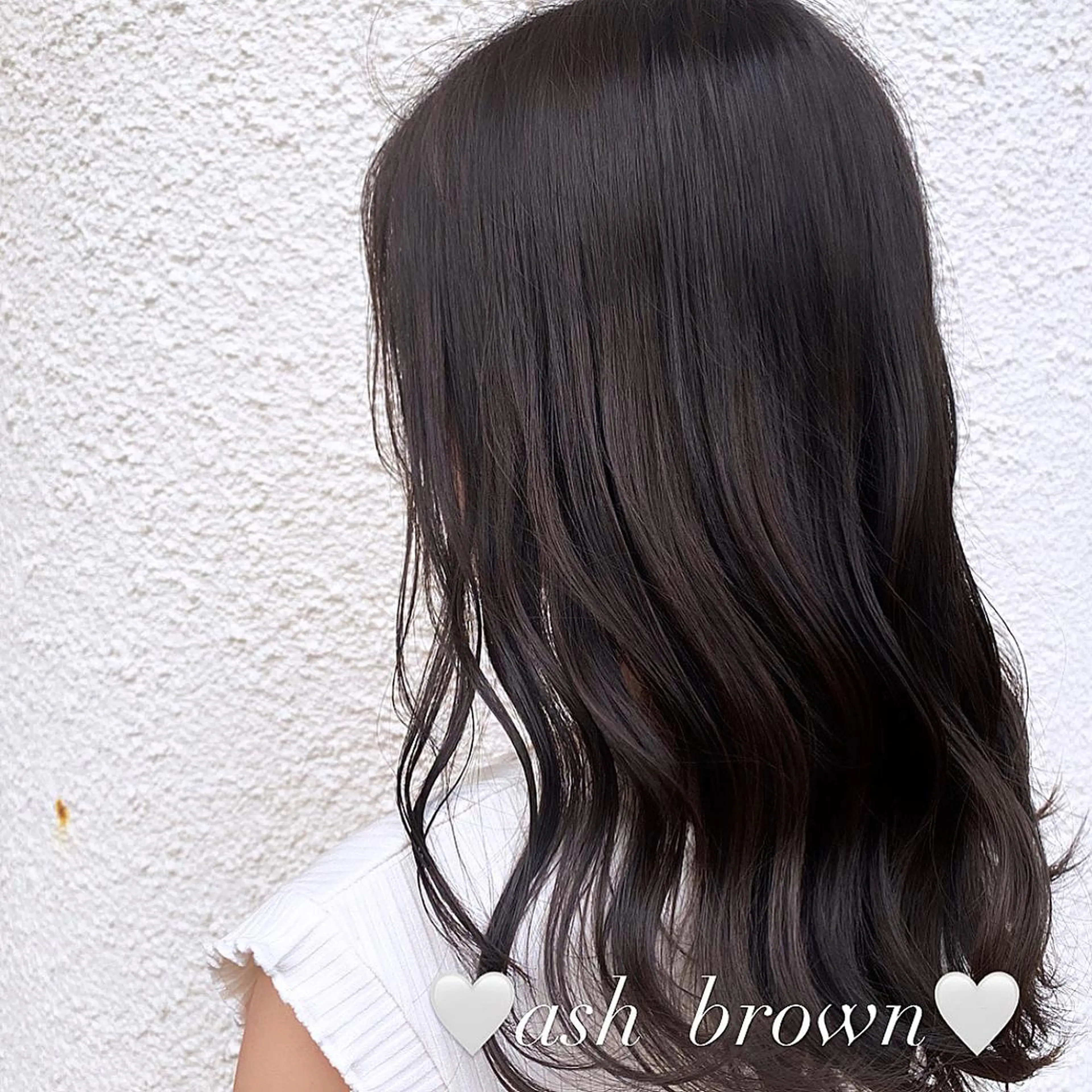 セミロング カラー アッシュ アッシュブラウン ブラウンカラー ブリーチなしWカラー 🎀韓国ヘア/amiのヘアスタイル