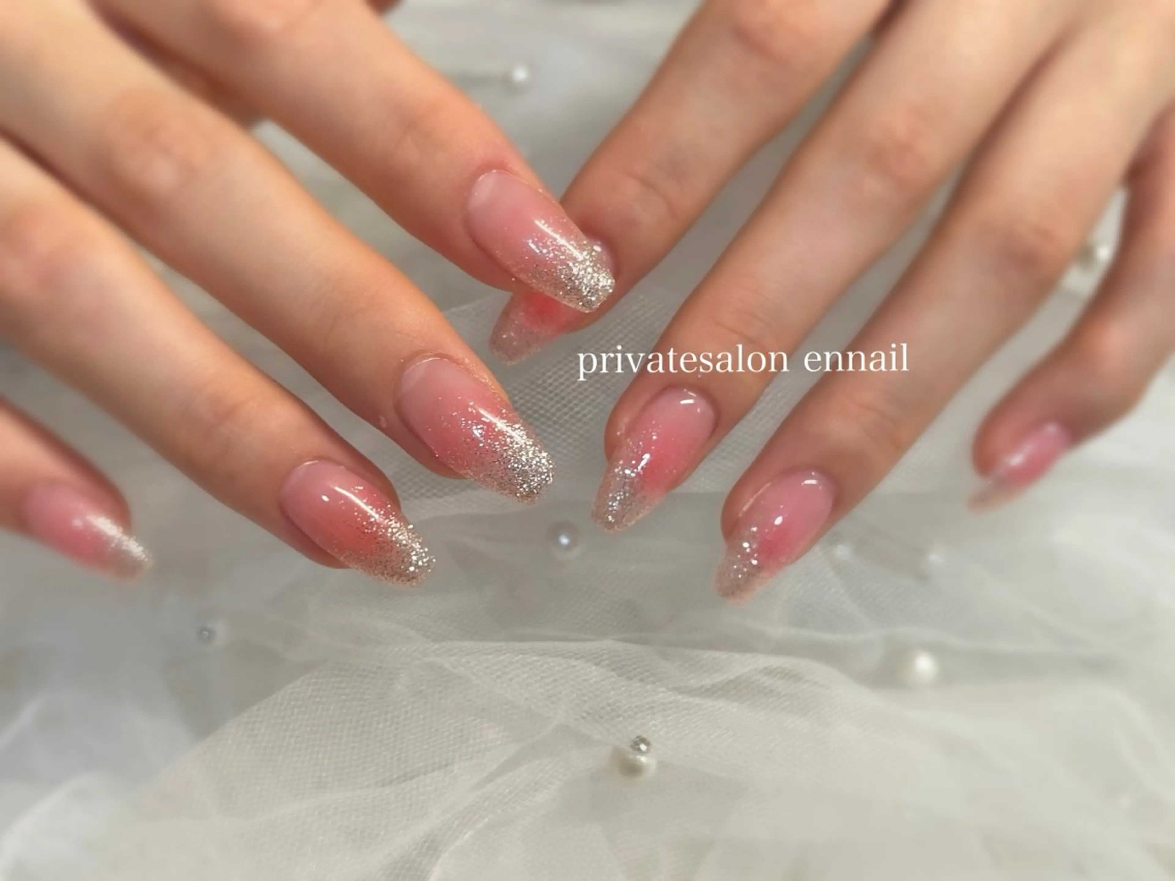 ネイル フラッシュネイル ジェルネイル キラキラネイル 韓国ネイル ロングネイル ハンドネイル en nail  心斎橋のネイルデザイン