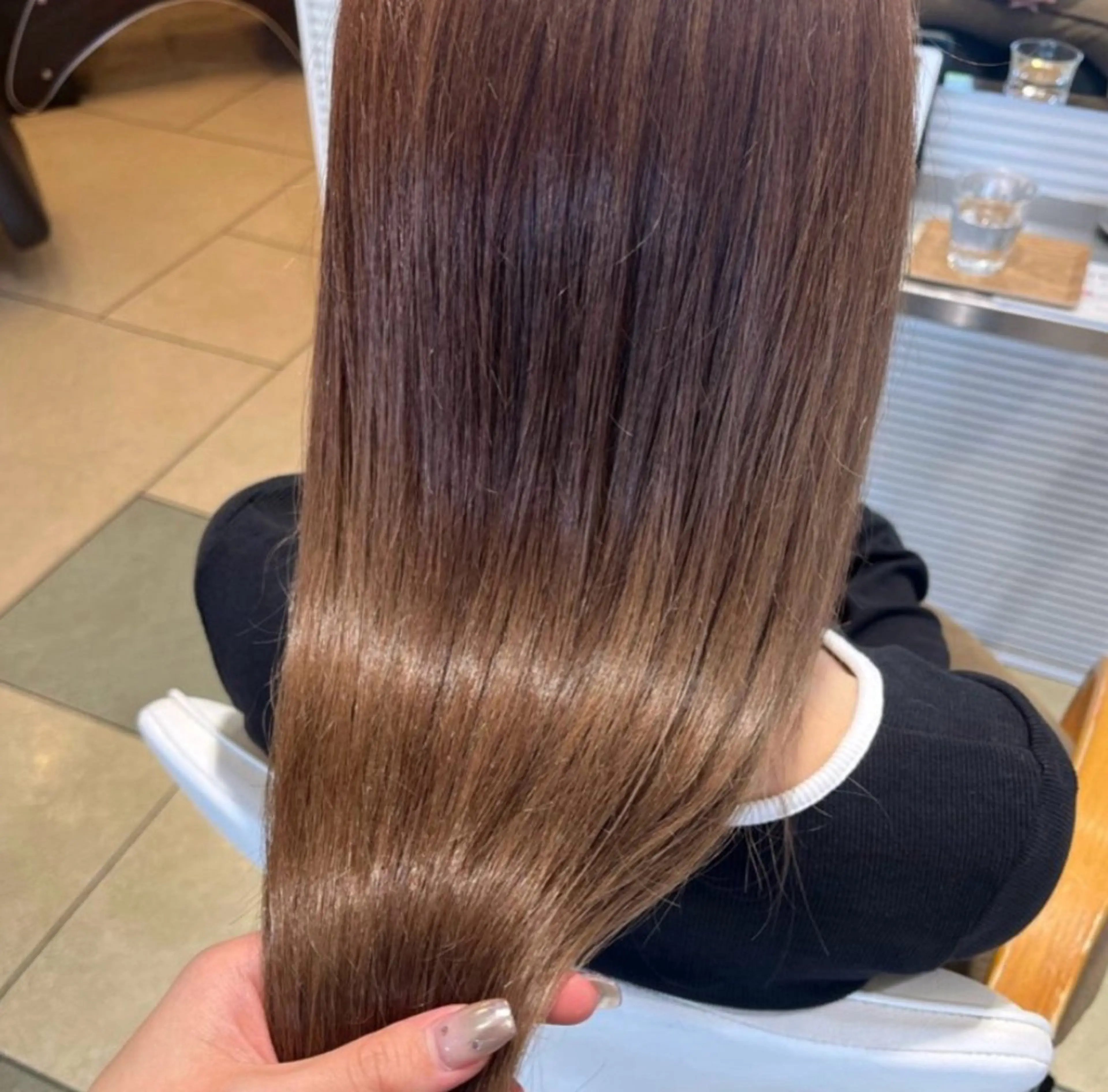 ロング カラー ケアカラー 髪質改善 ロング トリートメント 透明感カラー/ くびれヘア/ユウユのヘアスタイル