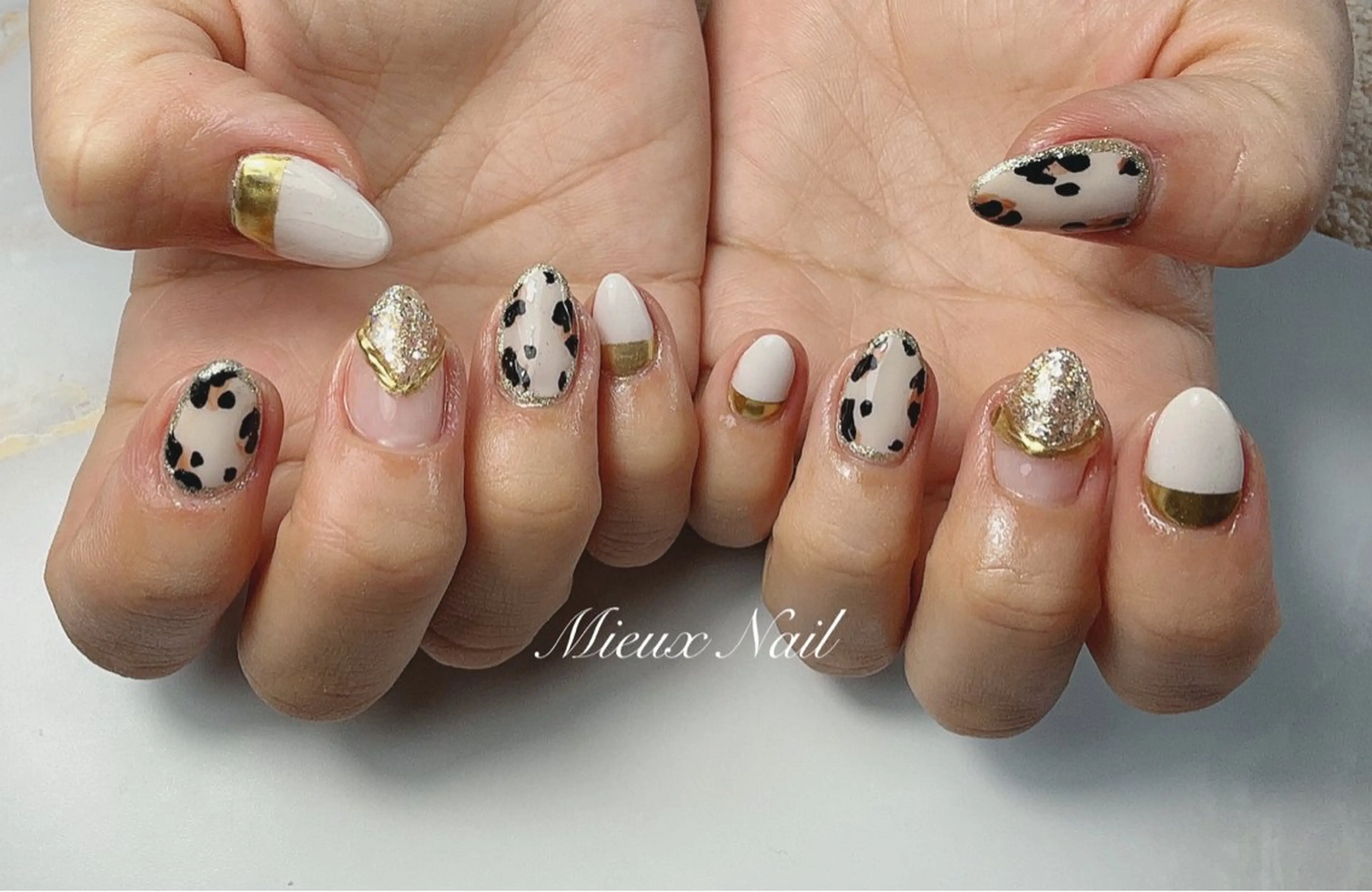 ネイル ブルー ジェルネイル パラジェル ハンドネイル 市川 麻衣子のネイルデザイン