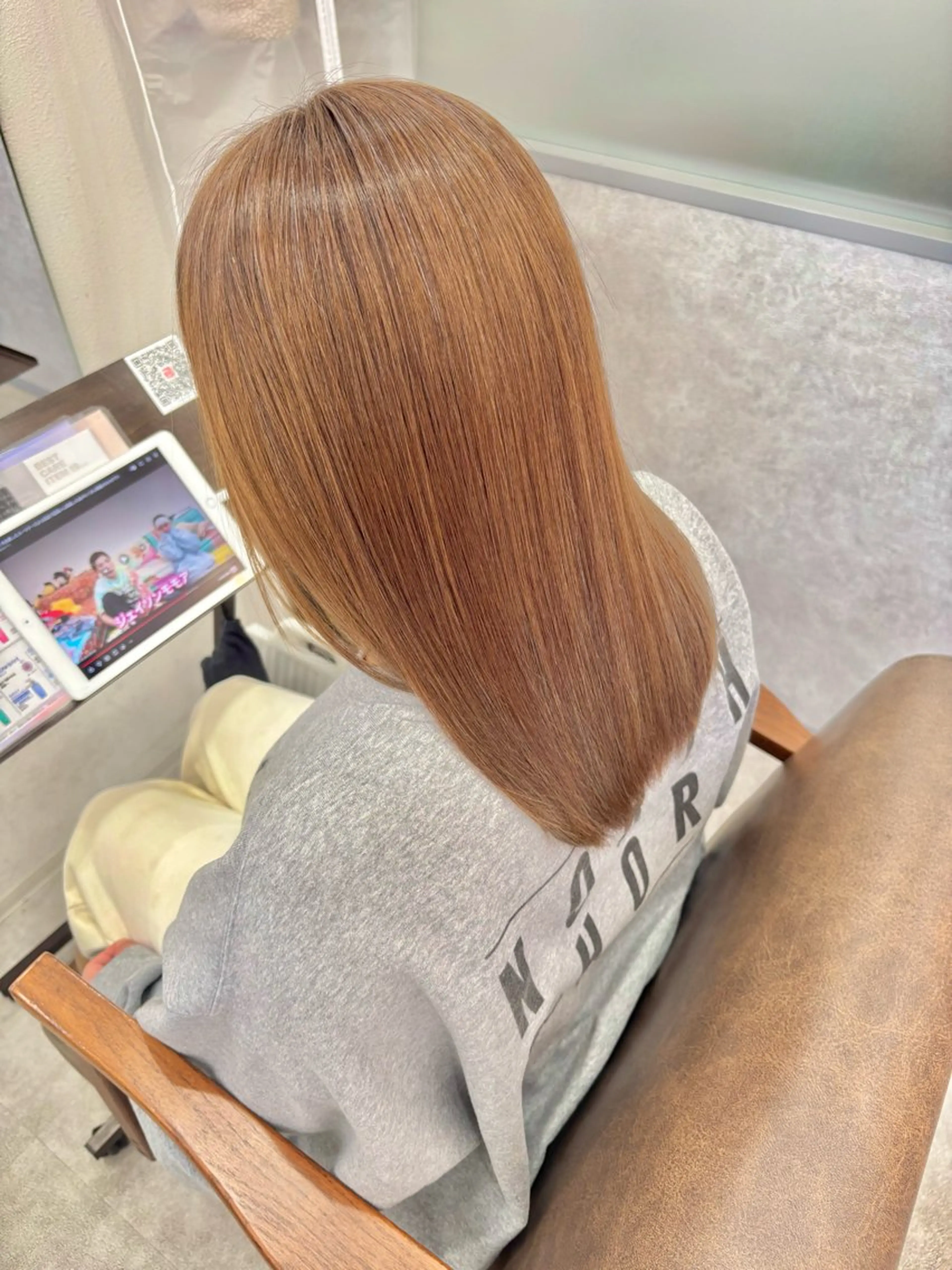 ミディアム カット ヘアカラー トリートメント 久保田康雅　辻堂 髪質改善×縮毛矯正のヘアスタイル