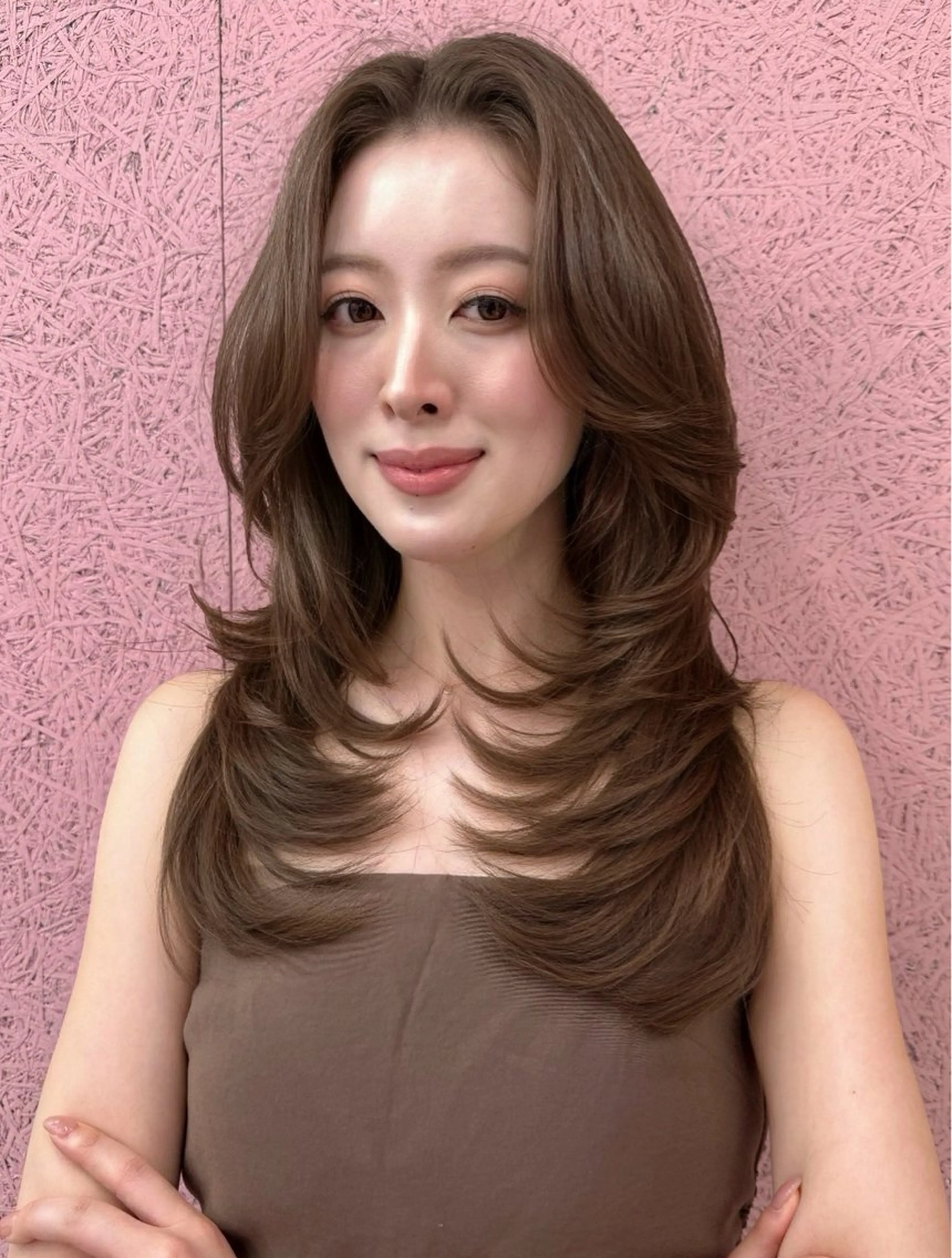 ロング レイヤーカット カット ヘアカラー トリートメント Miyu/透明感 カラー/レイヤーのヘアスタイル