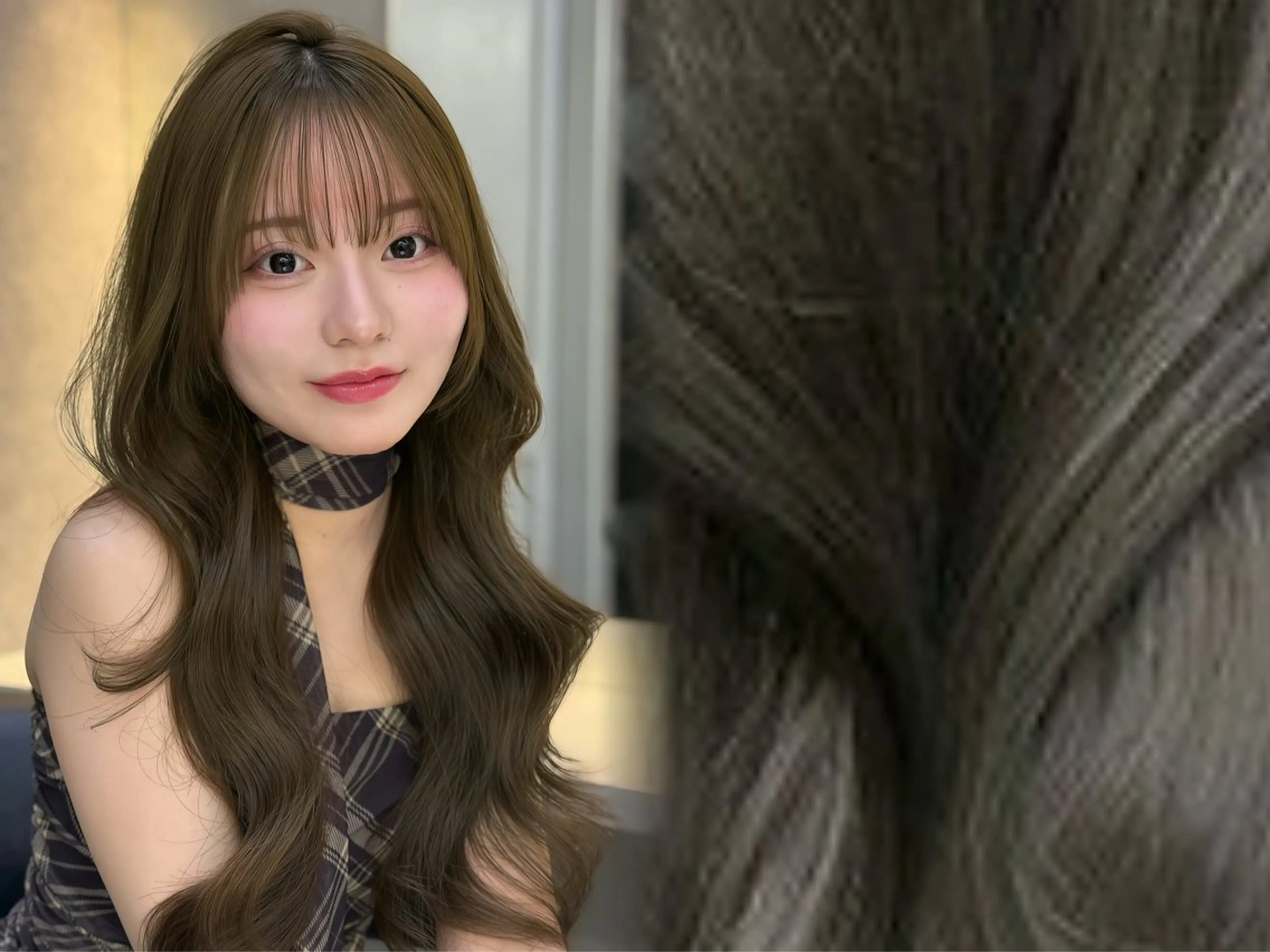 ロング カット ヘアカラー トリートメント 小顔韓国レイヤー× 艶髪 池袋/ハナ🌷のヘアスタイル