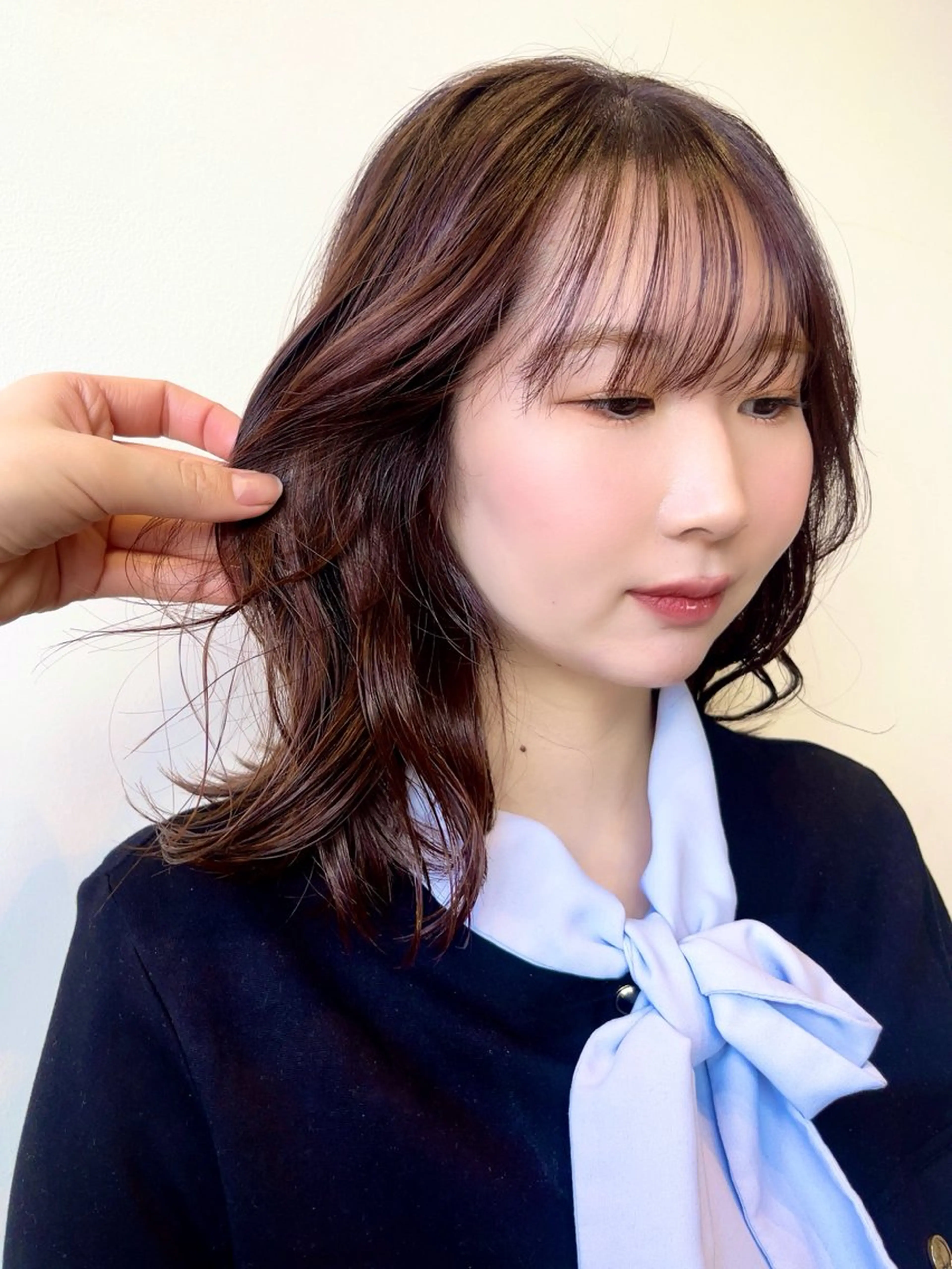 ミディアム カラー ヘアカラー 暖色カラー/似合わせ カット/名古屋/辻のヘアスタイル