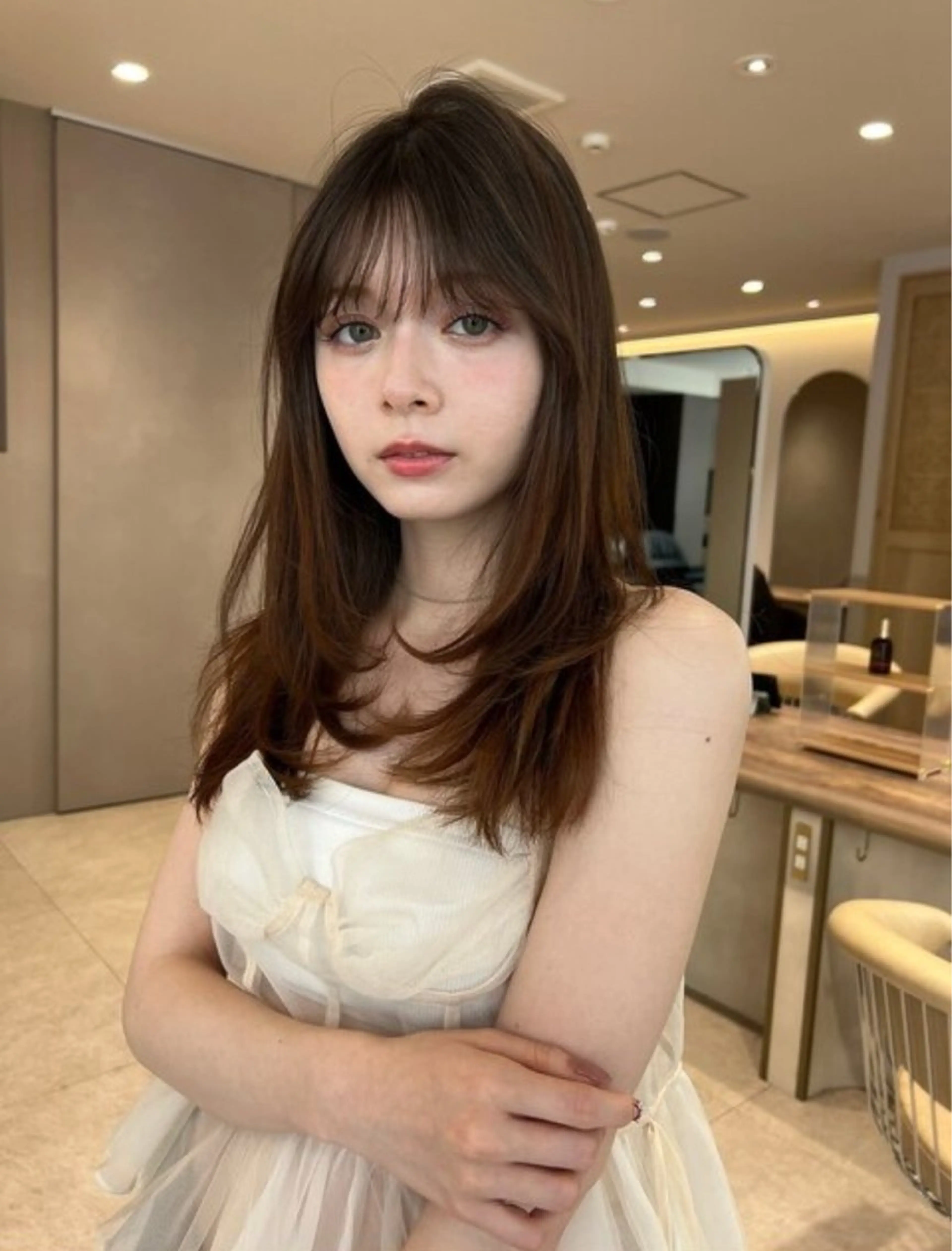 ロング カット ヘアカラー トリートメント 美髪矯正💎副店長 💎ミツキのヘアスタイル